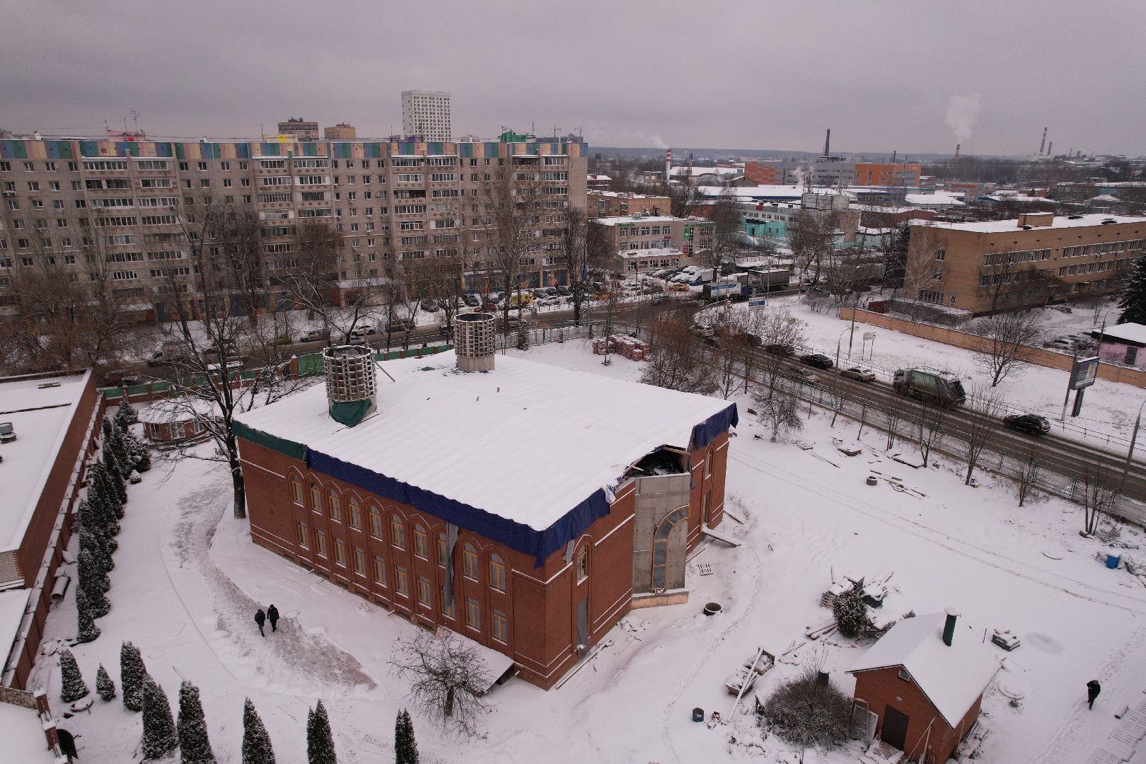 видео с коптера, щёлково, культура, строительство,