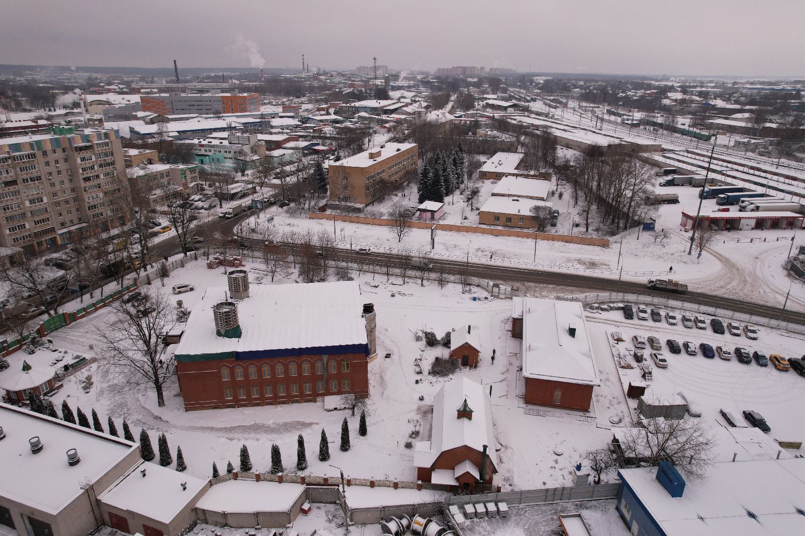 видео с коптера, щёлково, культура, строительство,