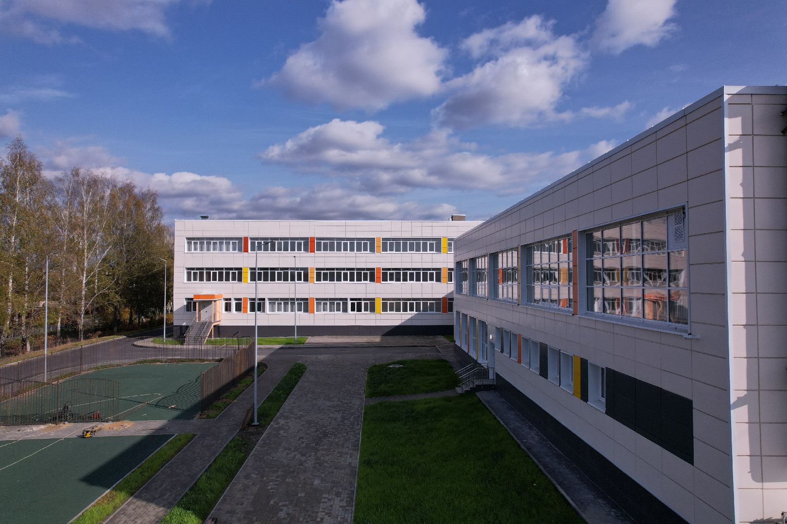 видео с коптера, орехово-зуево, строительство, школа,