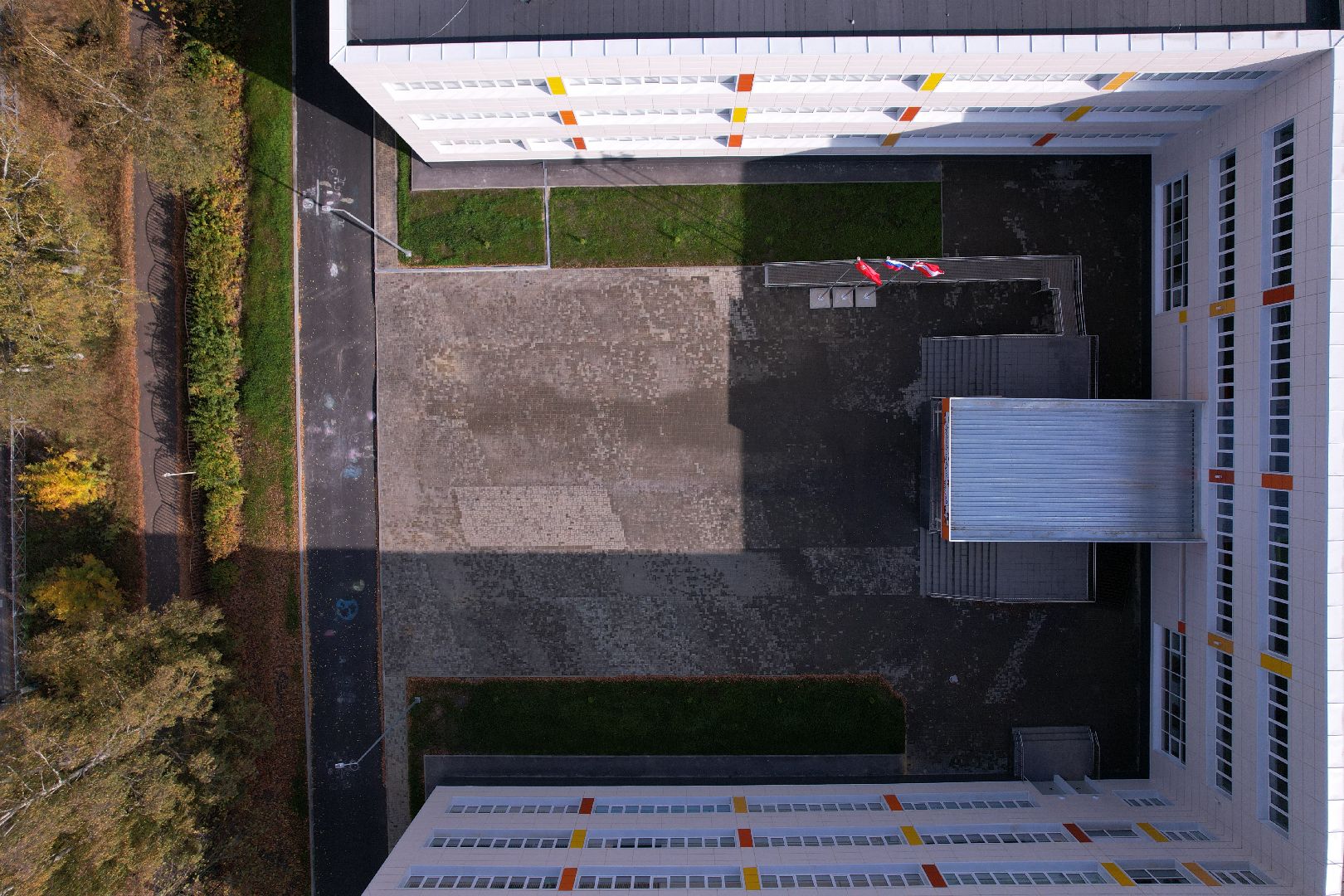 видео с коптера, орехово-зуево, строительство, школа,