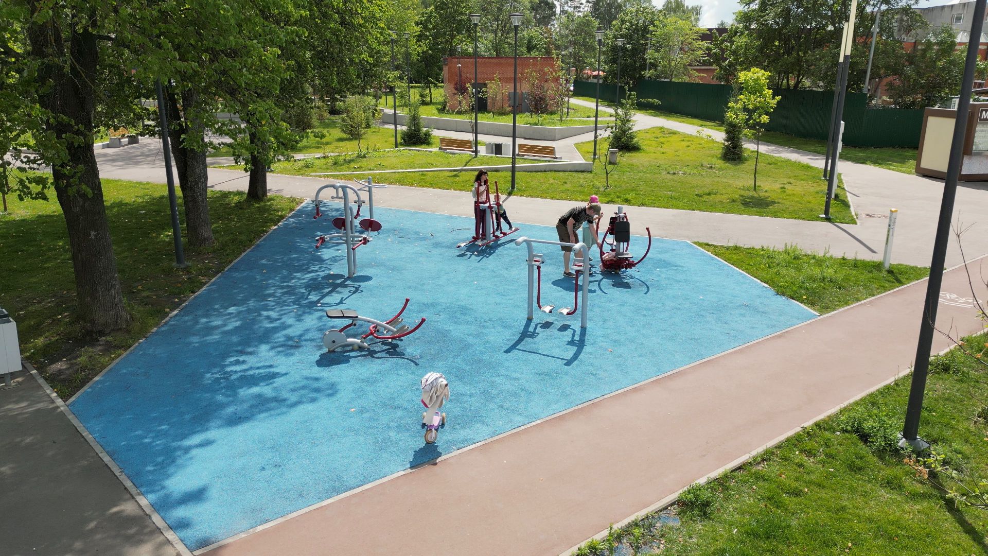 видео с коптера, черноголовка, благоустройство, сквер,