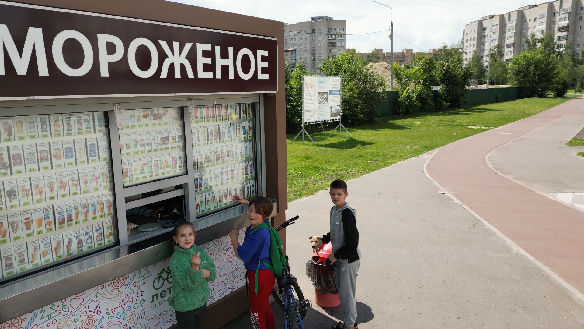 видео с коптера, черноголовка, благоустройство, сквер,