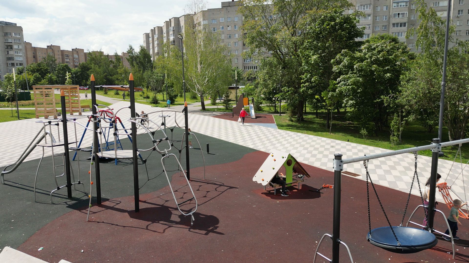 видео с коптера, черноголовка, благоустройство, сквер,