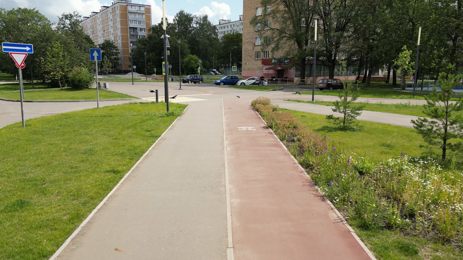 видео с коптера, черноголовка, благоустройство, сквер,