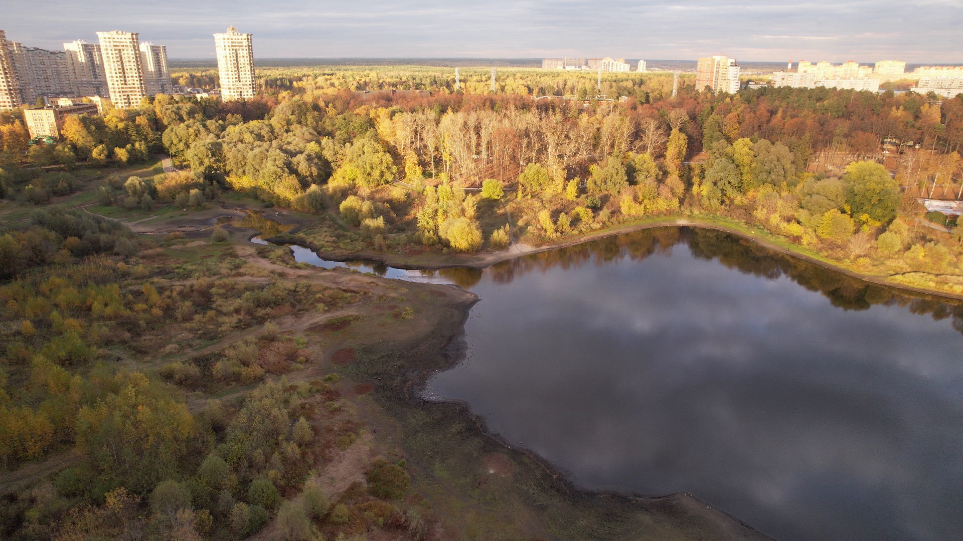 раменское, благоустройство, озеро,видео с коптера,
