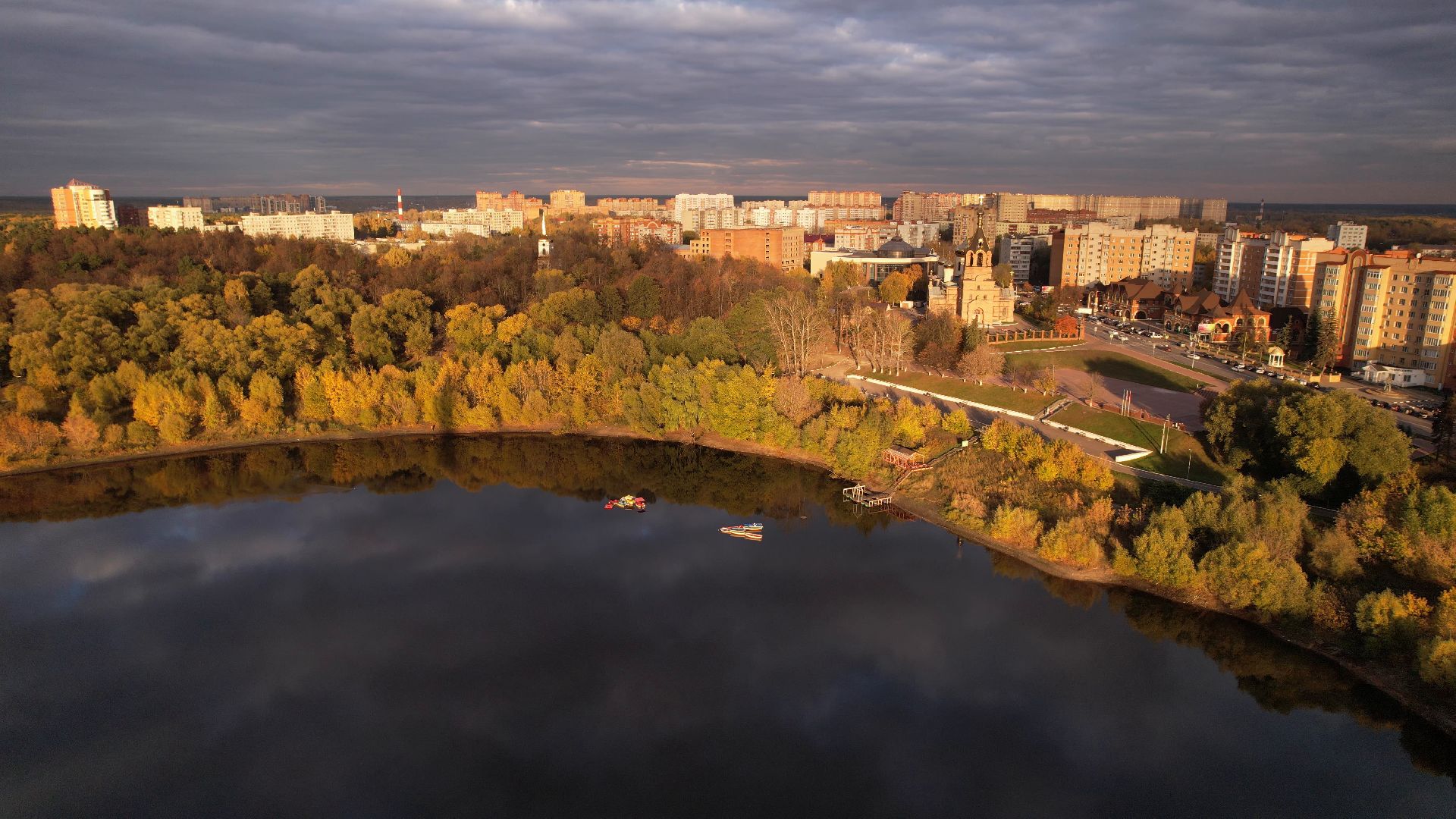 раменское, благоустройство, озеро,видео с коптера,