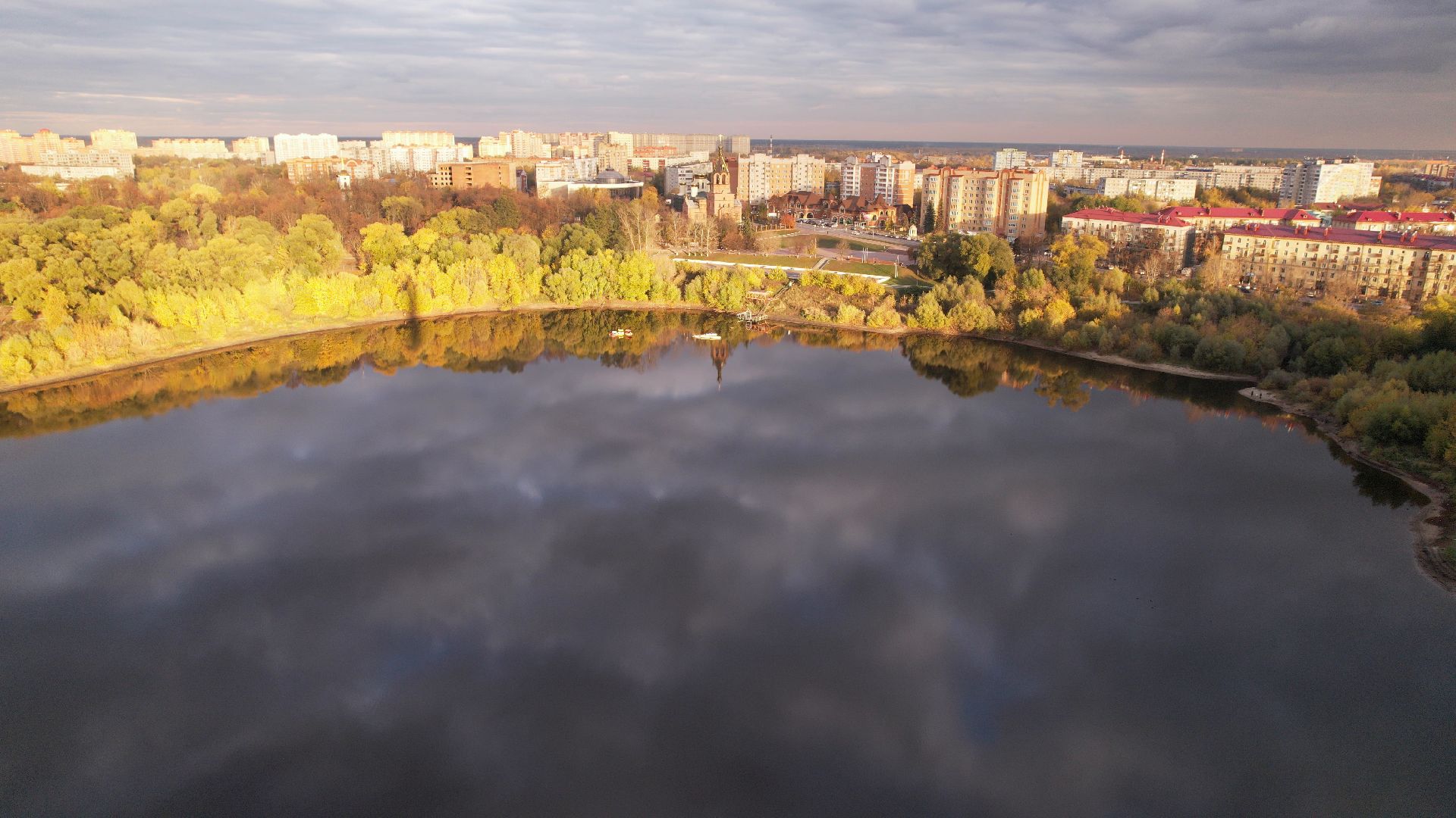 раменское, благоустройство, озеро,видео с коптера,