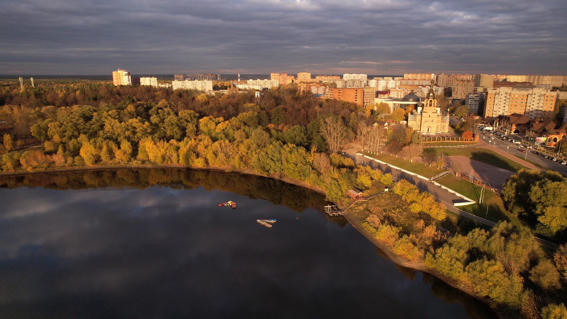 раменское, благоустройство, озеро,видео с коптера,