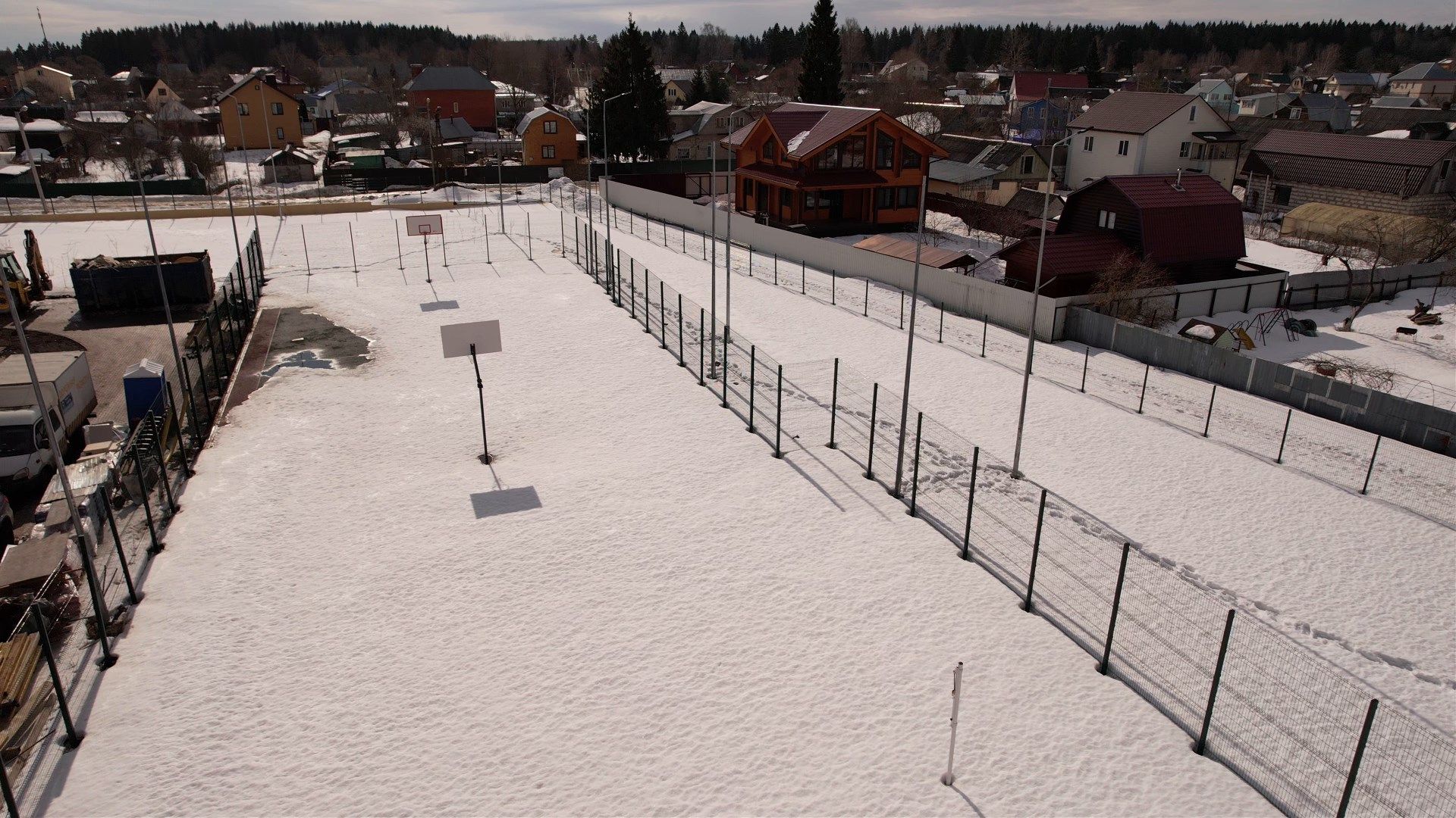видео с коптера, руза, строительство, школа,