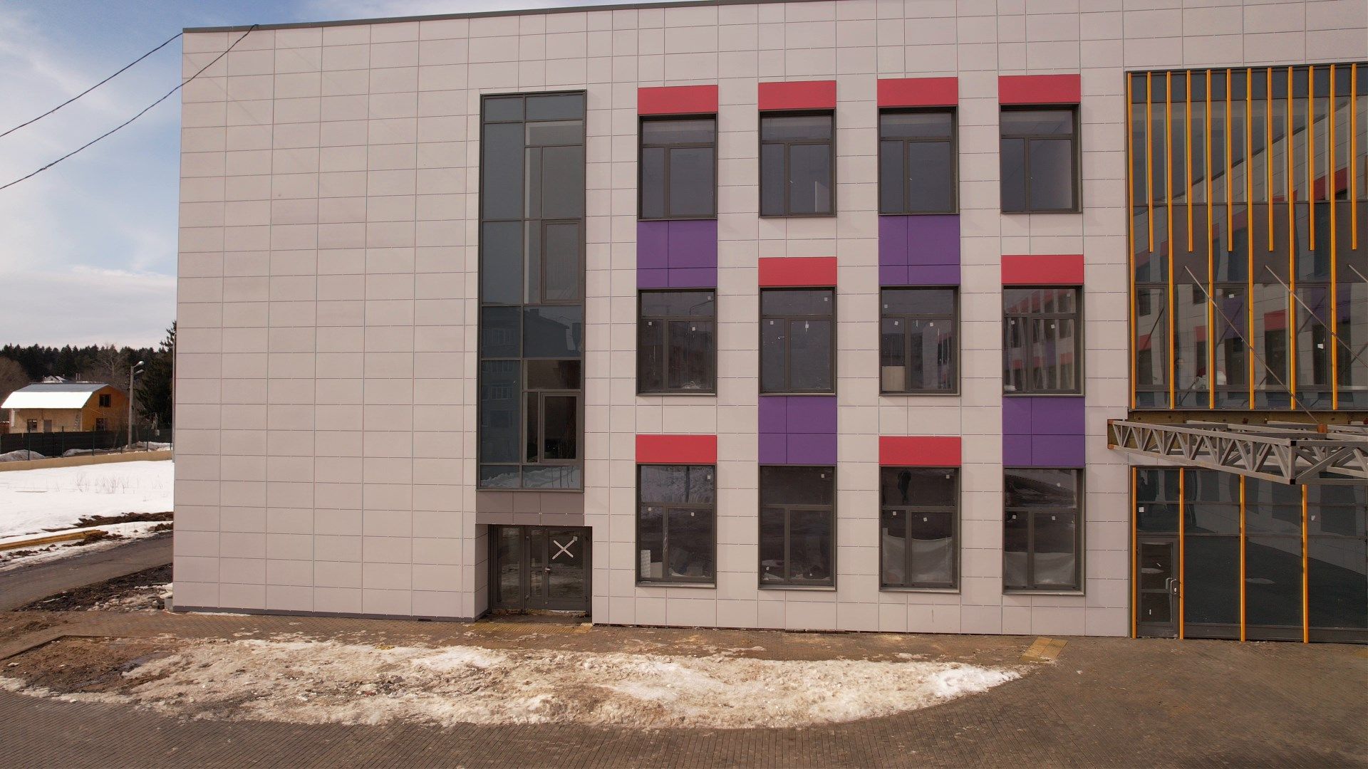 видео с коптера, руза, строительство, школа,