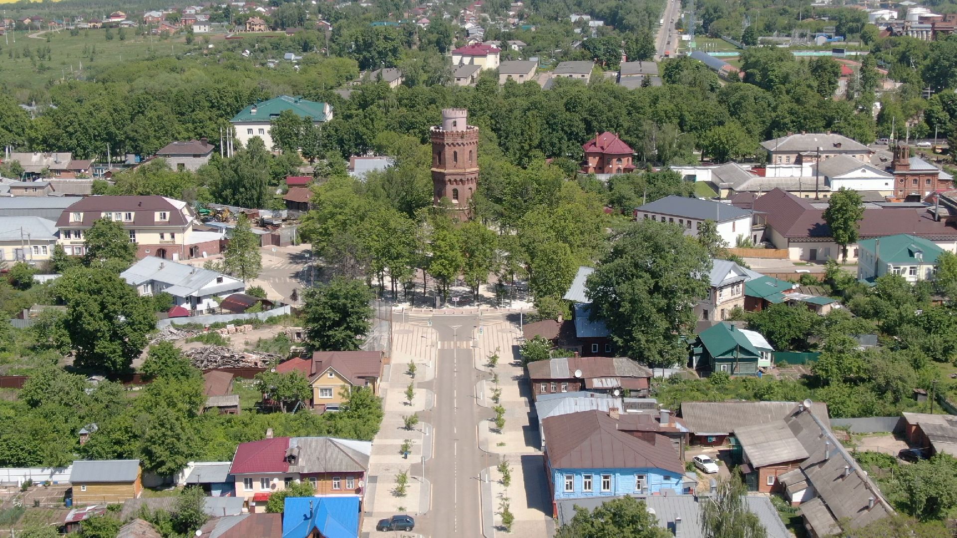 видео с коптера, зарайск, культура, благоустройство,
