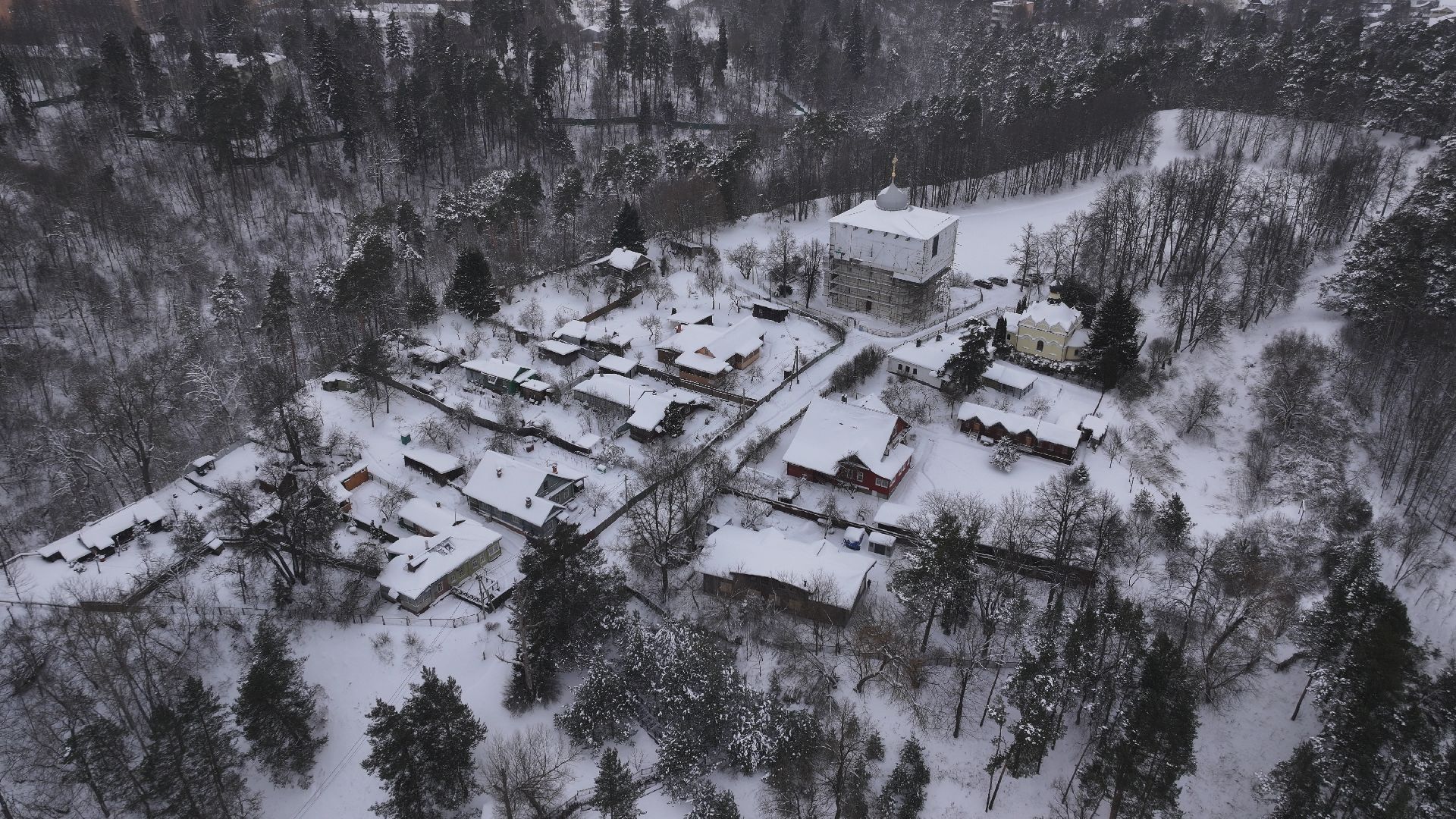 видео с коптера, звенигород, культура,