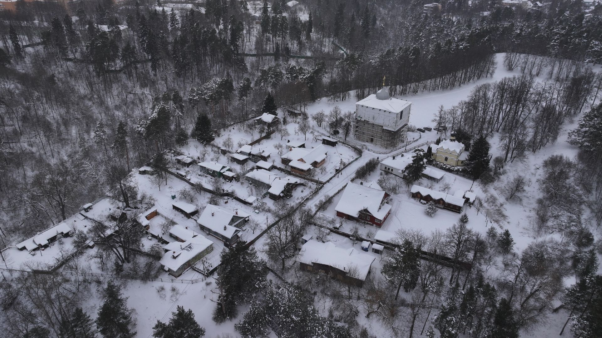 видео с коптера, звенигород, культура,