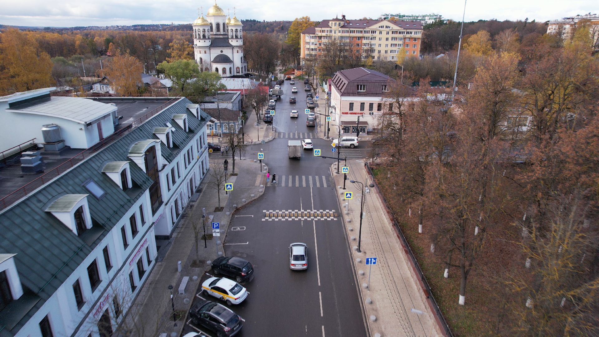 видео с коптера, звенигород, благоустройство, парки,