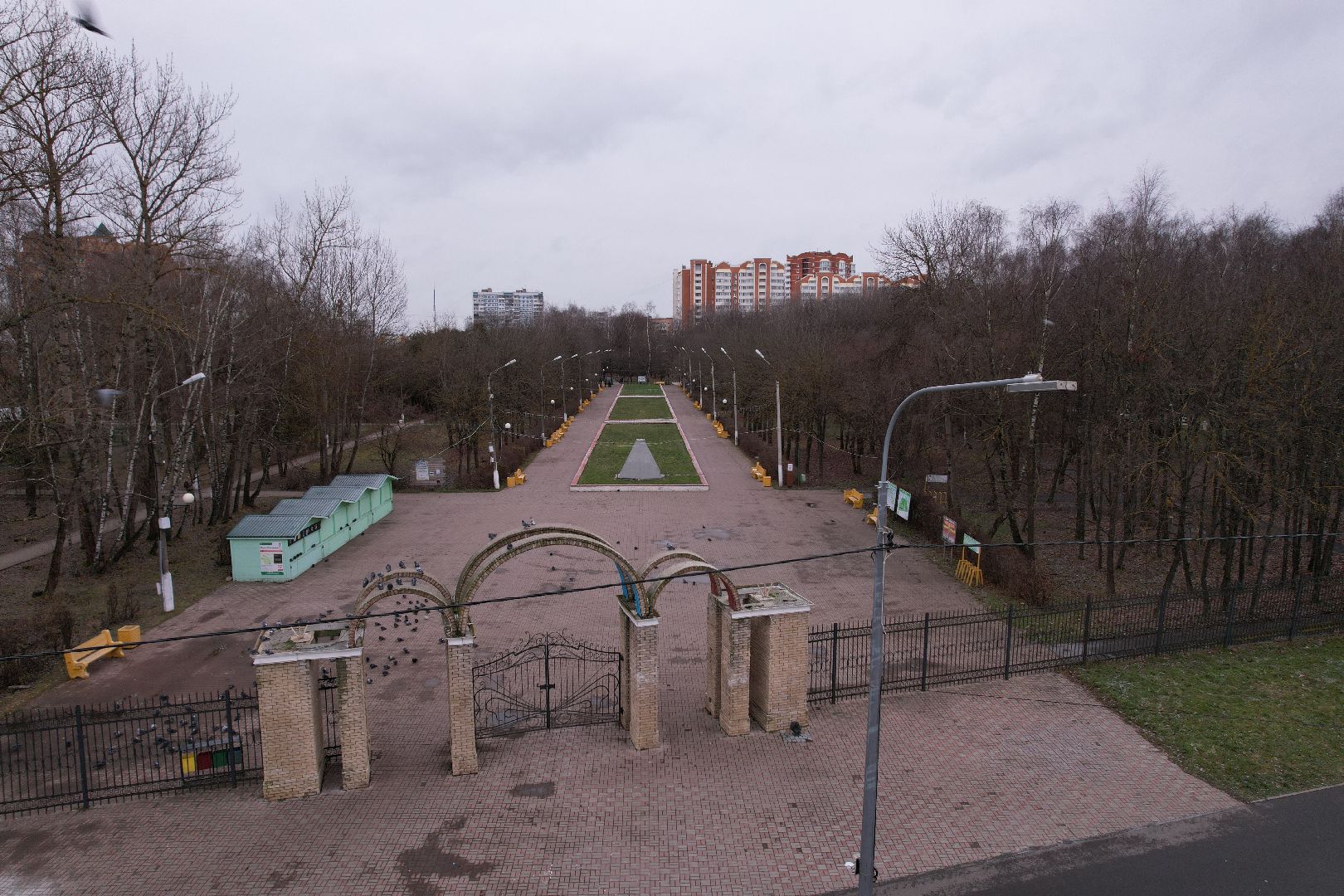 видео с коптера, серпухов, парки,