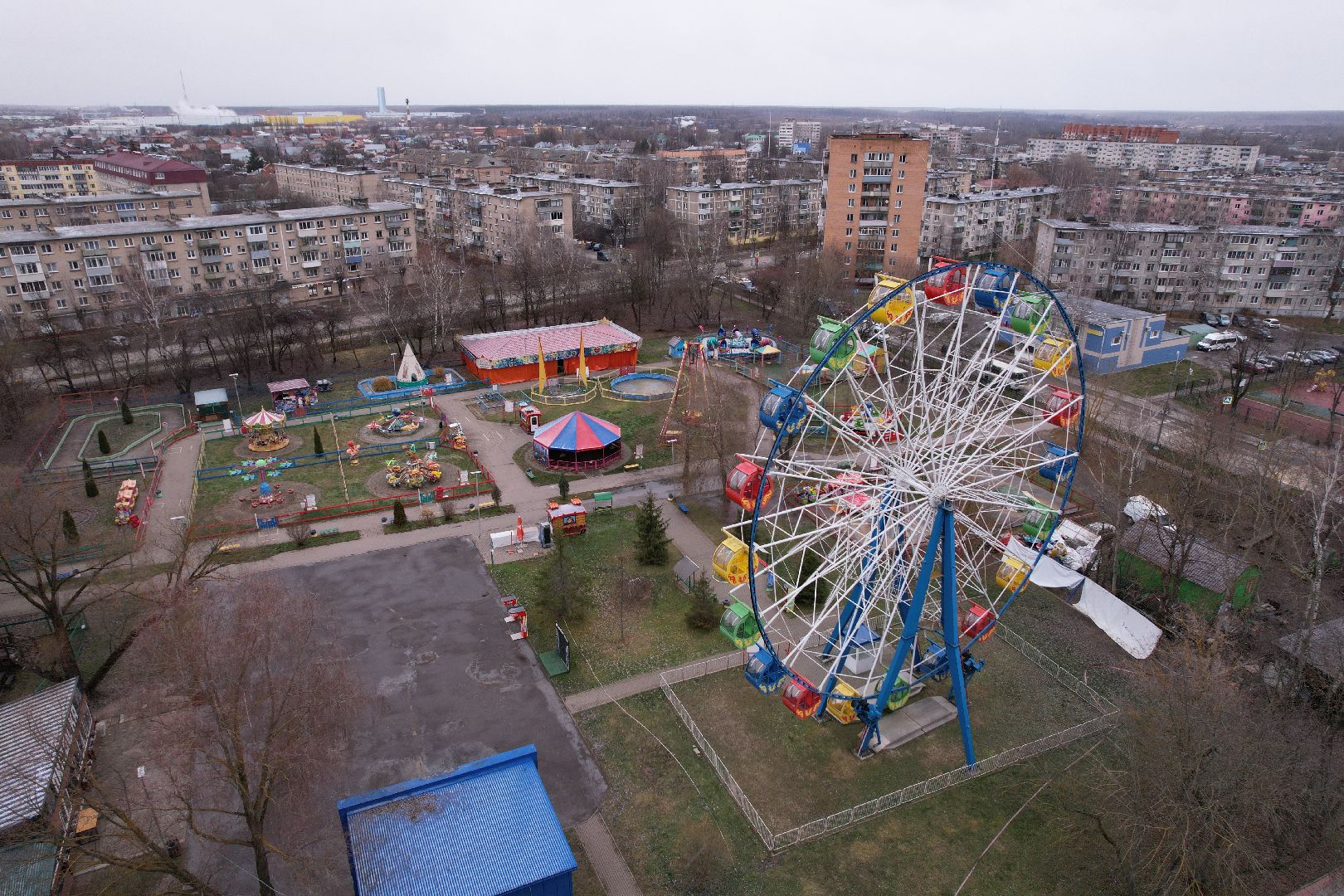 видео с коптера, серпухов, парки,