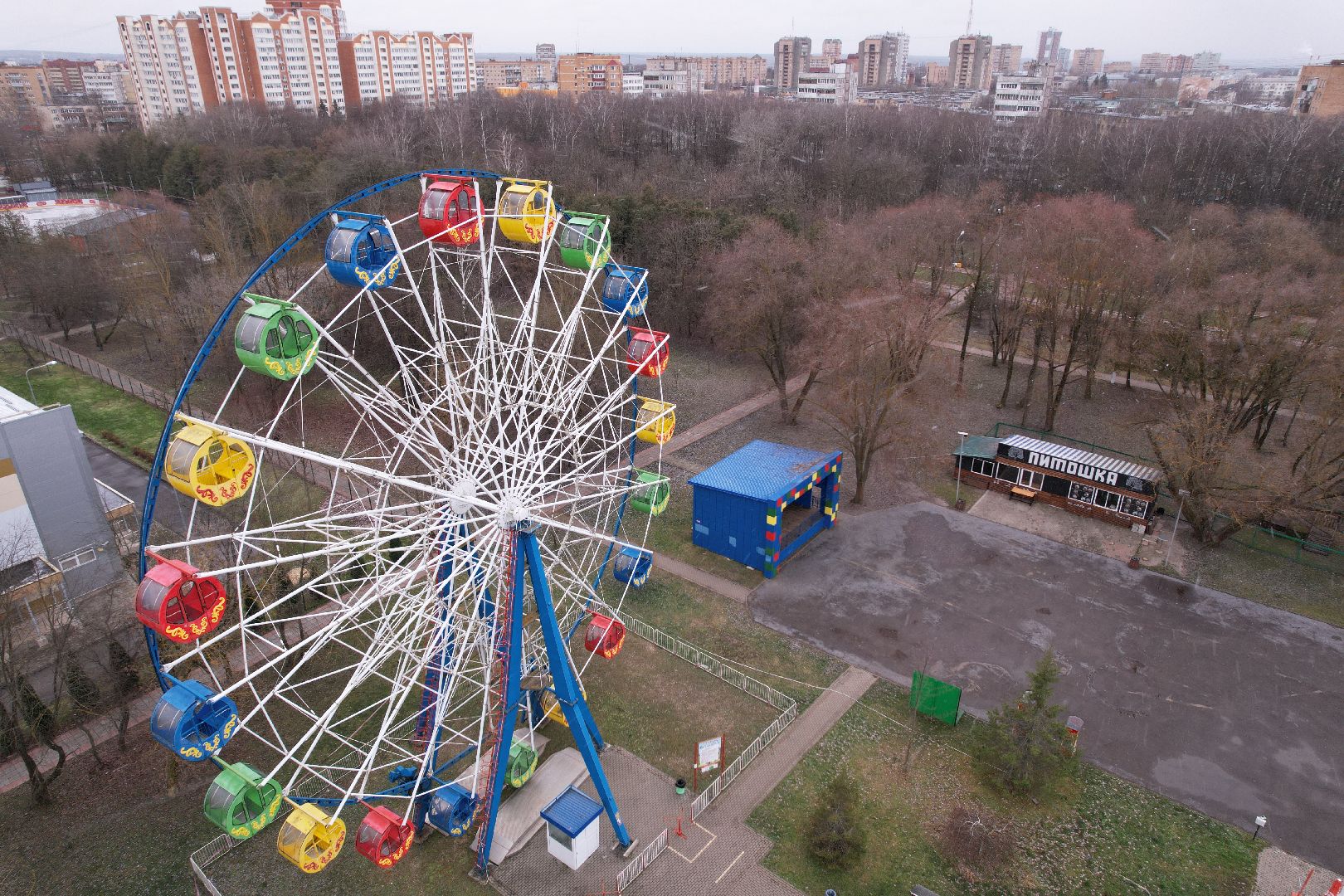 видео с коптера, серпухов, парки,