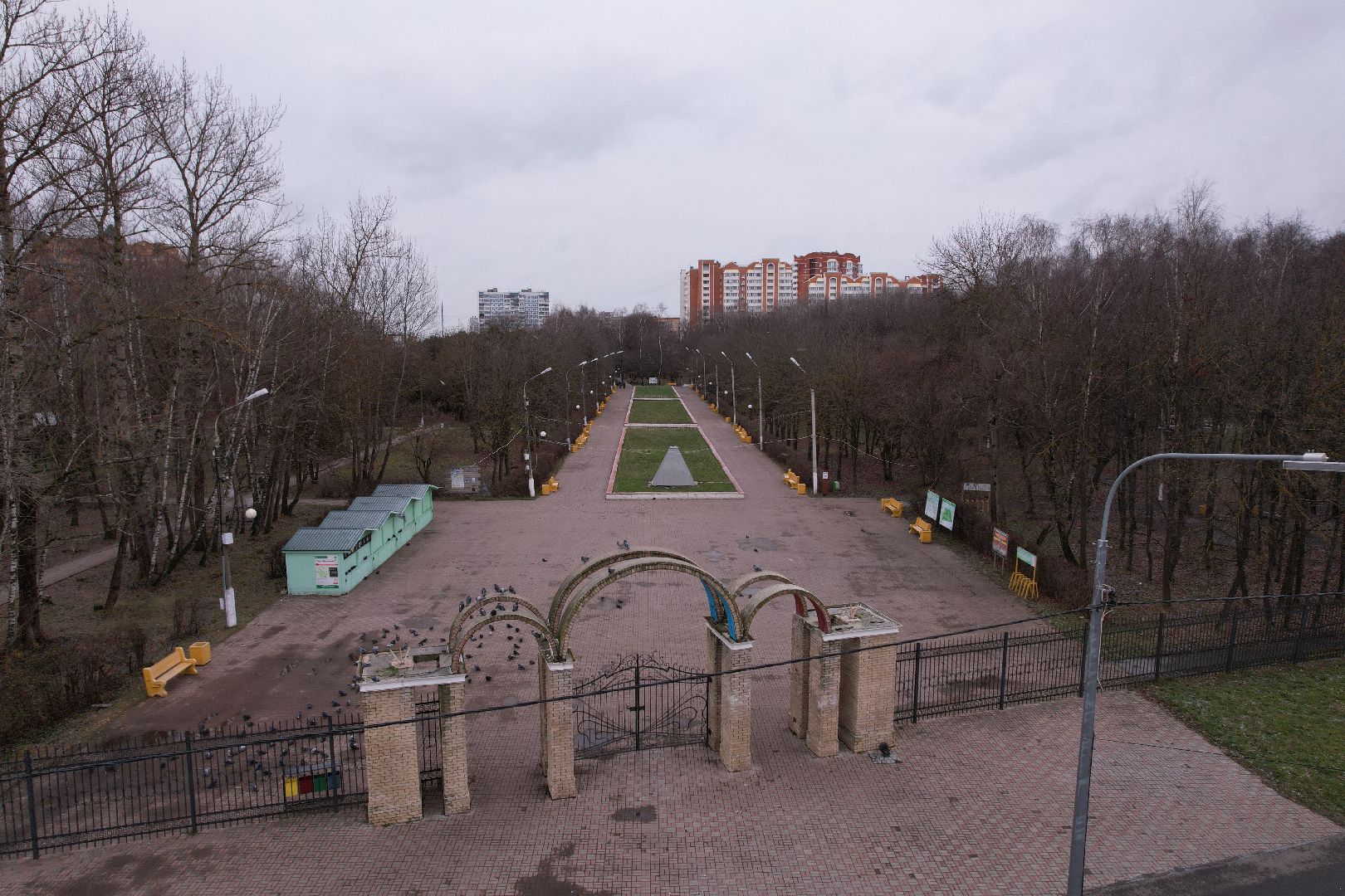 видео с коптера, серпухов, парки,