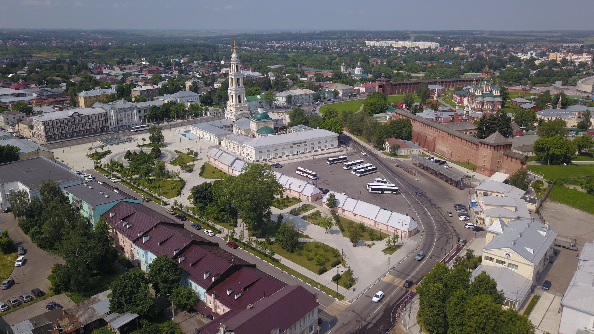 видео с коптера, Коломна, благоустройство,