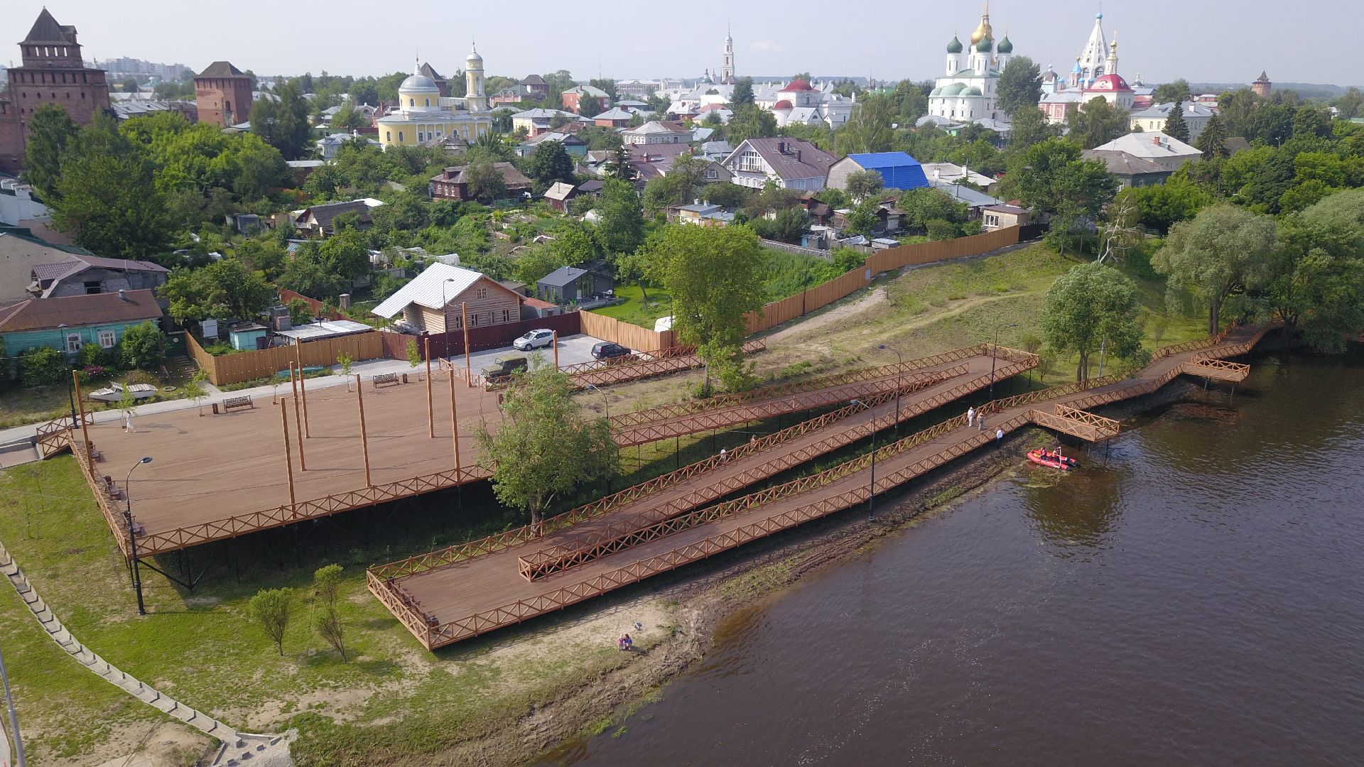 видео с коптера, Коломна, благоустройство,