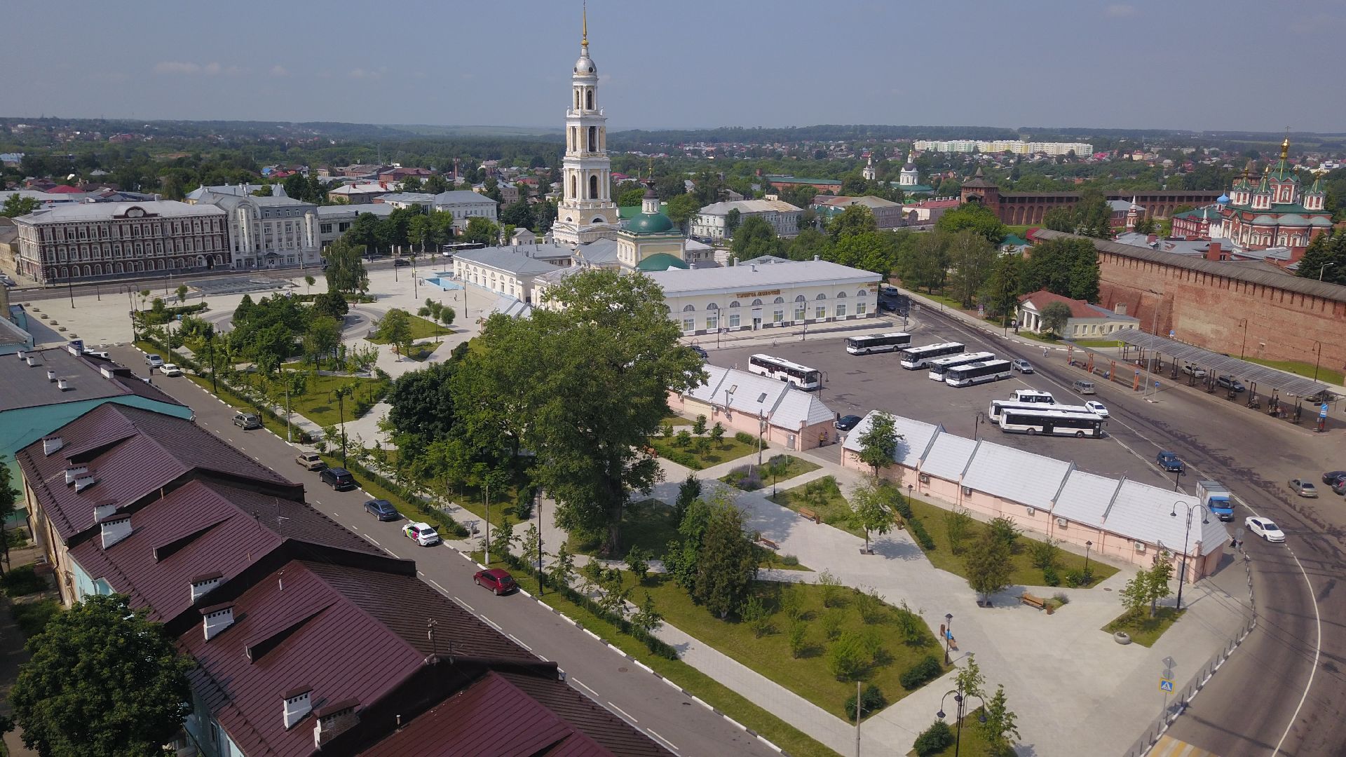 видео с коптера, Коломна, благоустройство,