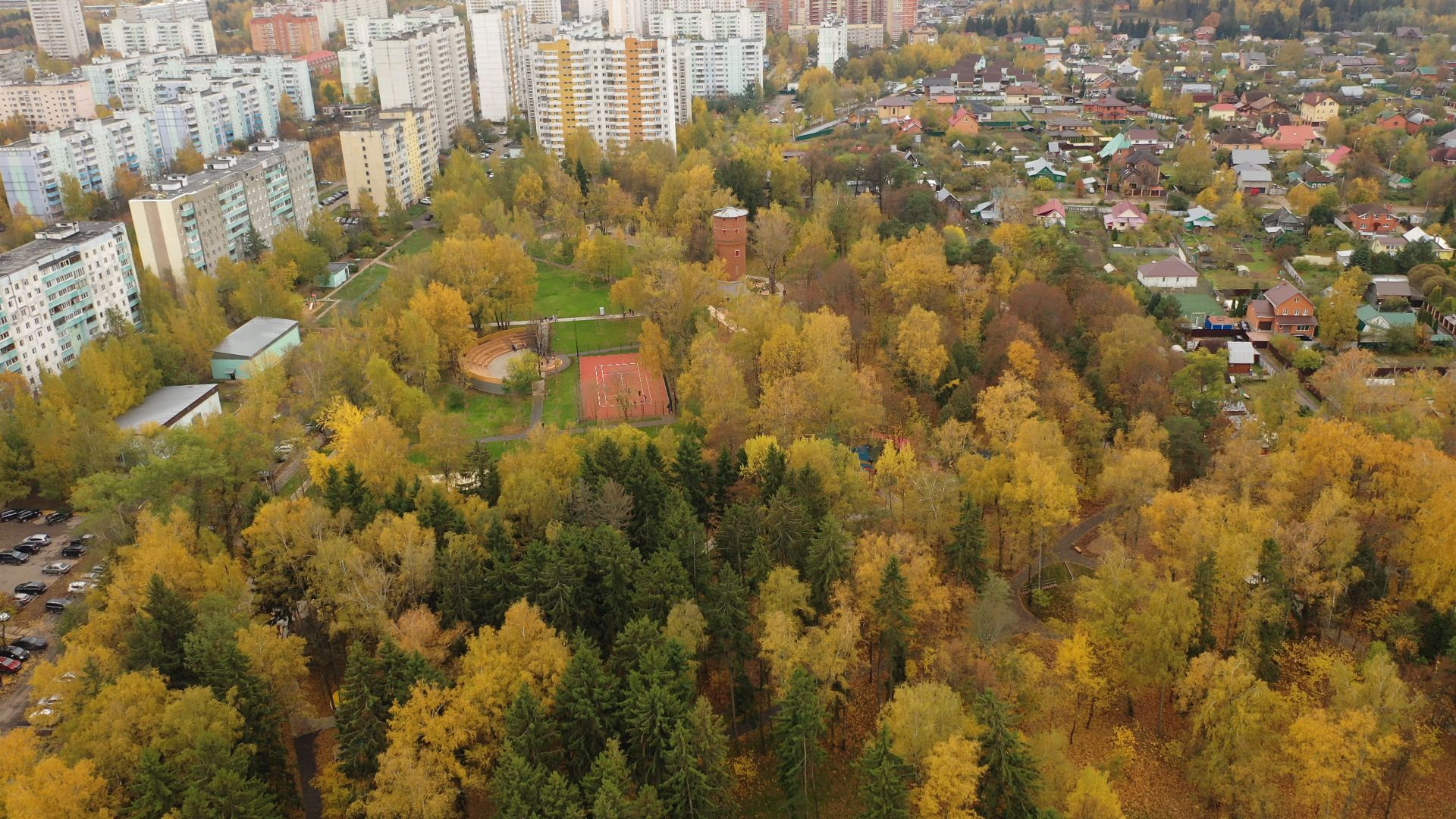 видео с коптера, краснознаменск, одинцово, парки, благоустройство,