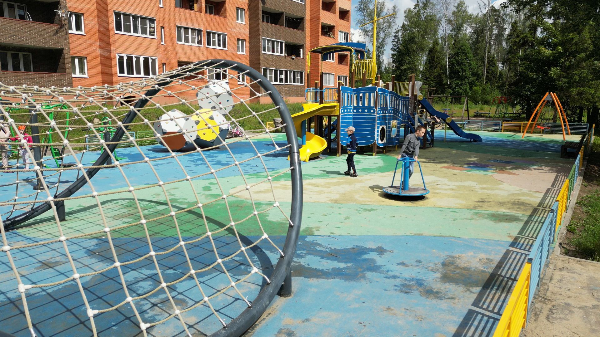 видео с коптера, черноголовка, благоустройство, детские площадки, строительство,