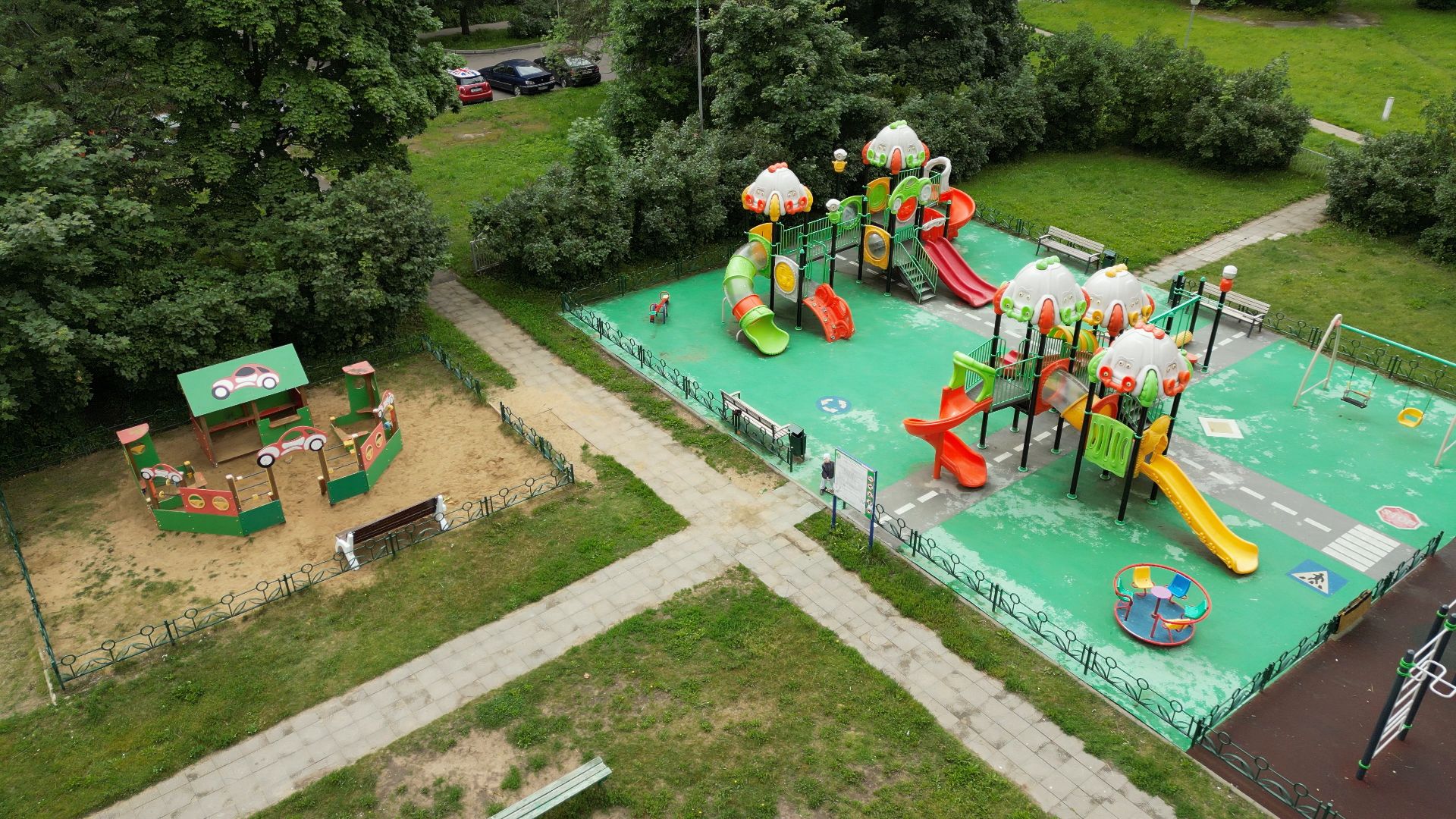 видео с коптера, черноголовка, строительство, благоустройство,