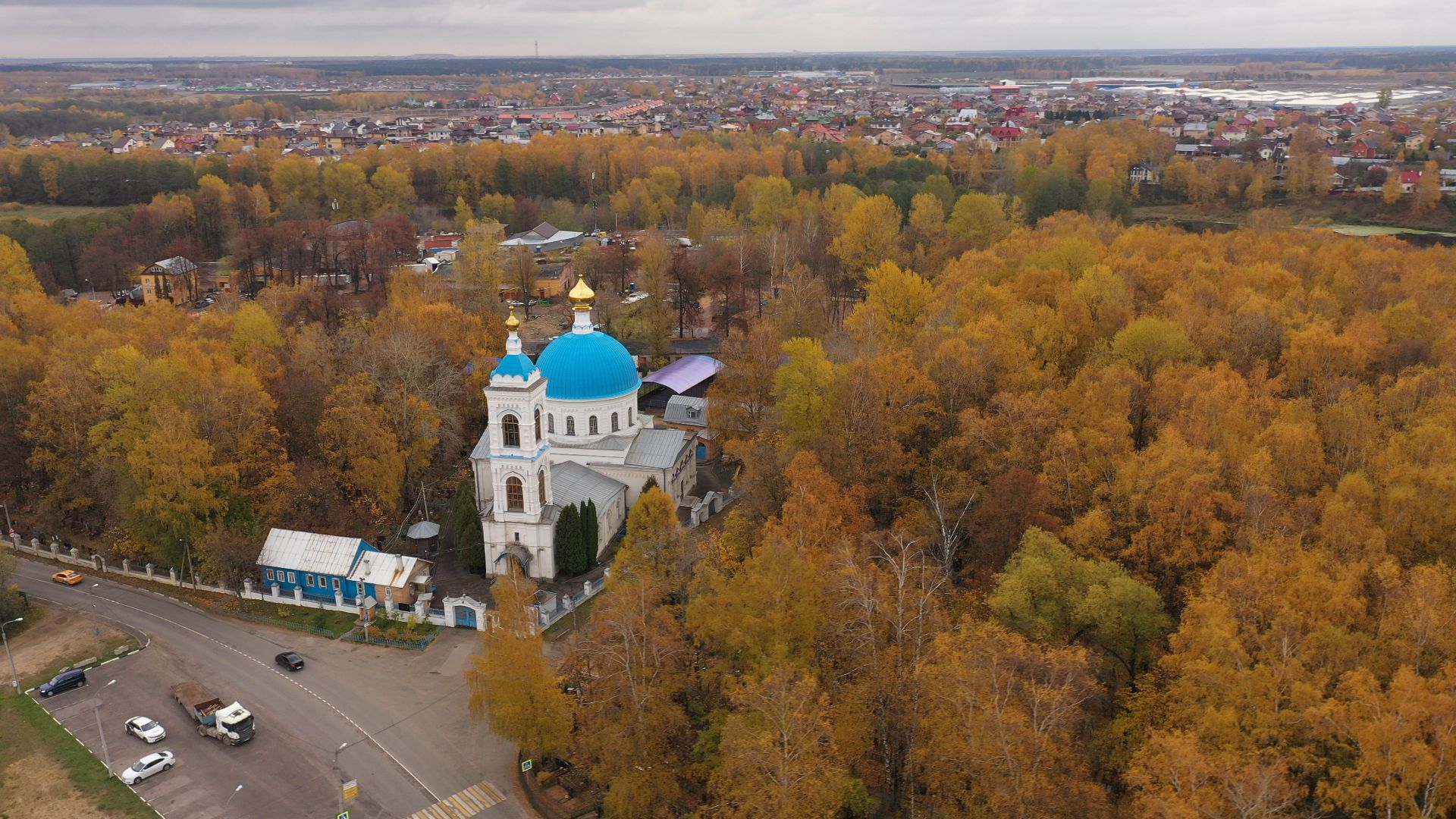 видео с коптера, балашиха, храм, архитектура,