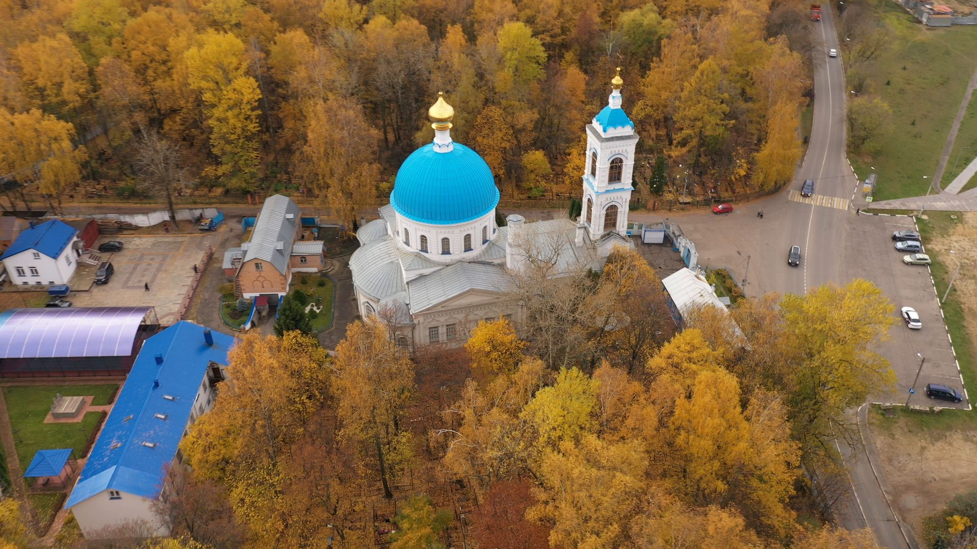 видео с коптера, балашиха, храм, архитектура,