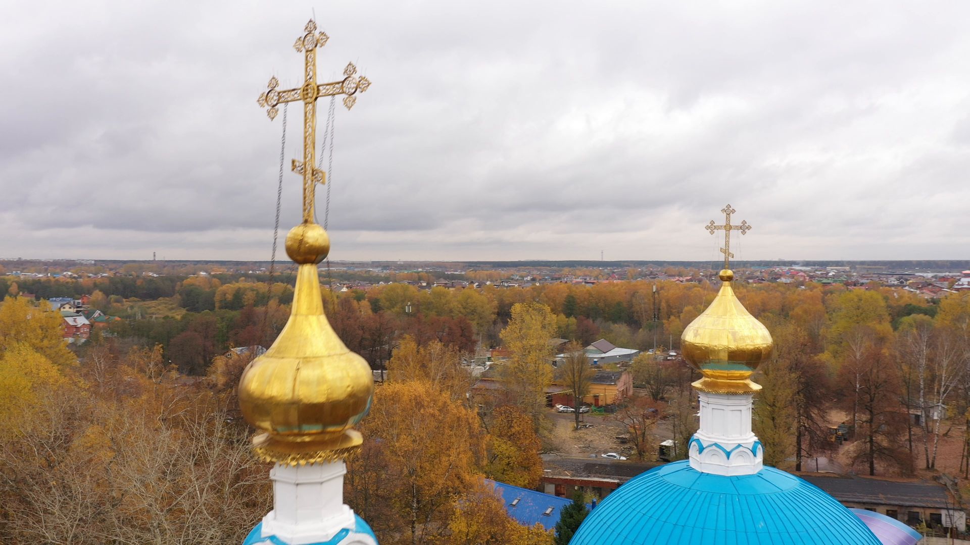 видео с коптера, балашиха, храм, архитектура,