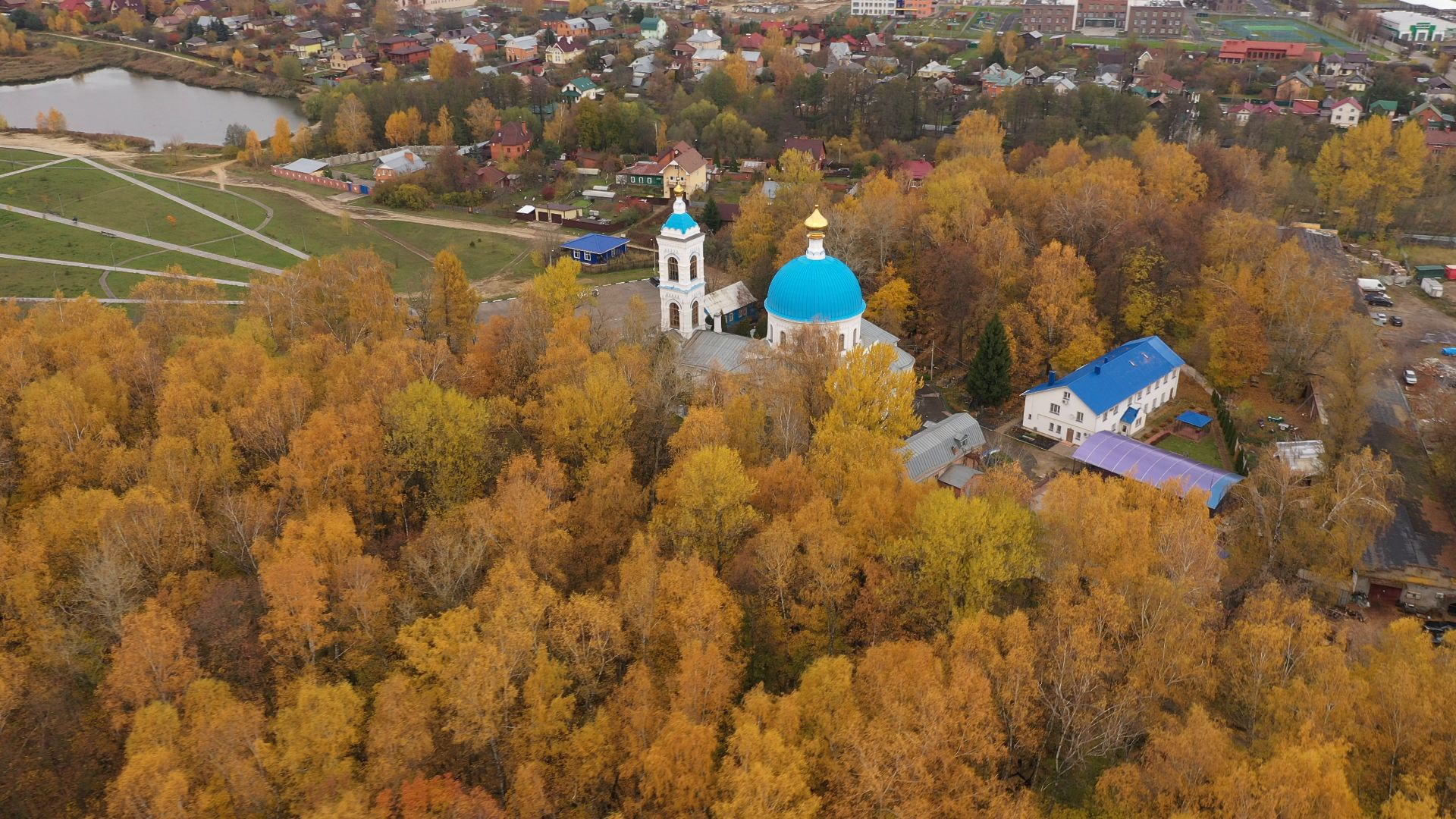 видео с коптера, балашиха, храм, архитектура,
