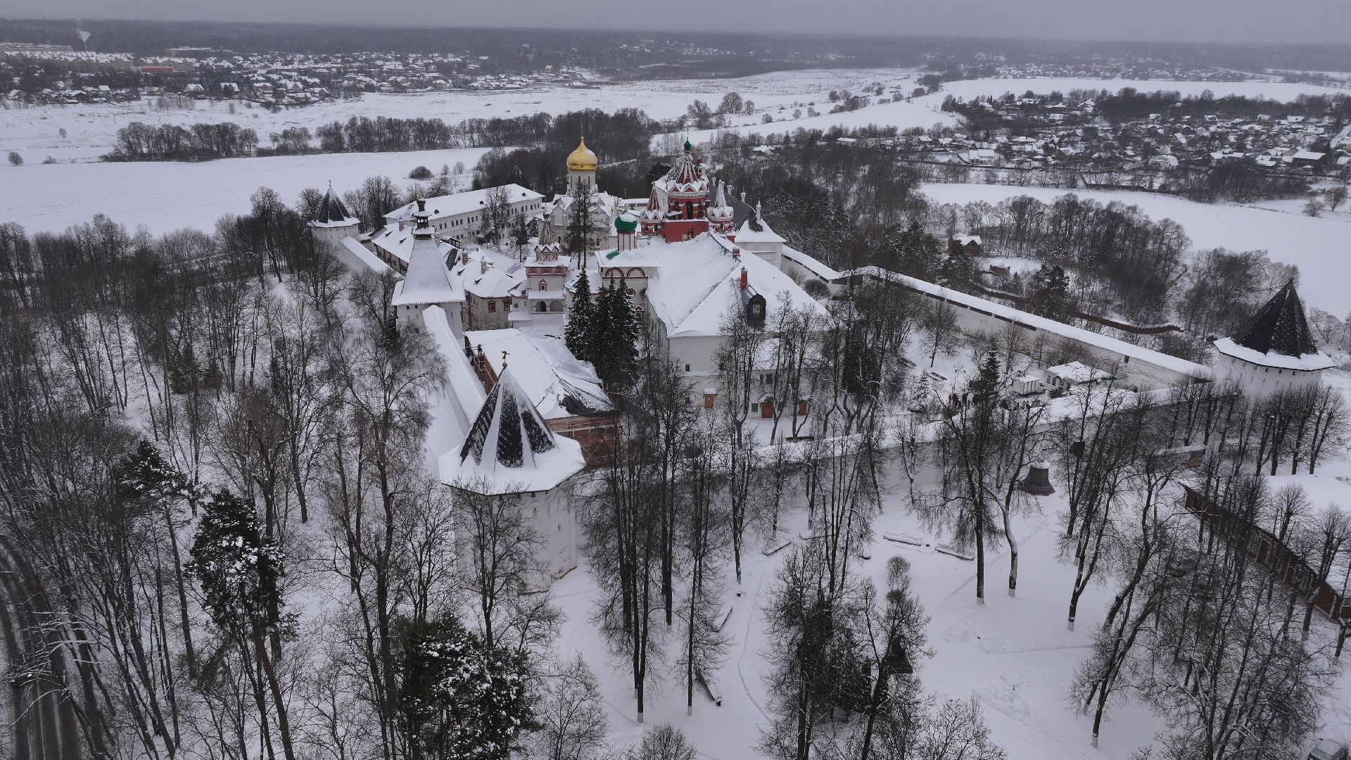 видео с коптера, звенигород, монастырь, культура,