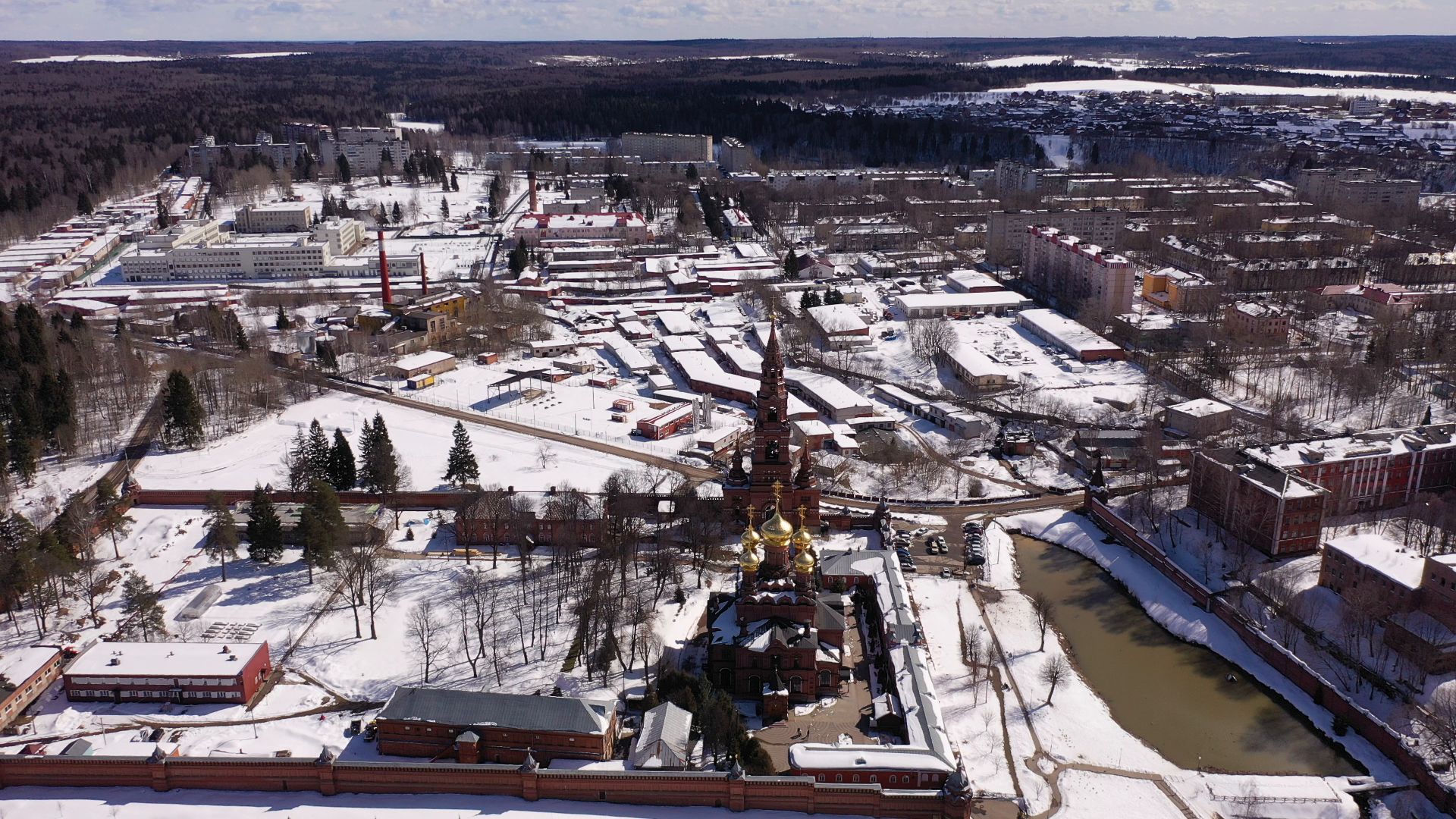 видео с коптера, сергиев посад, города, культура,