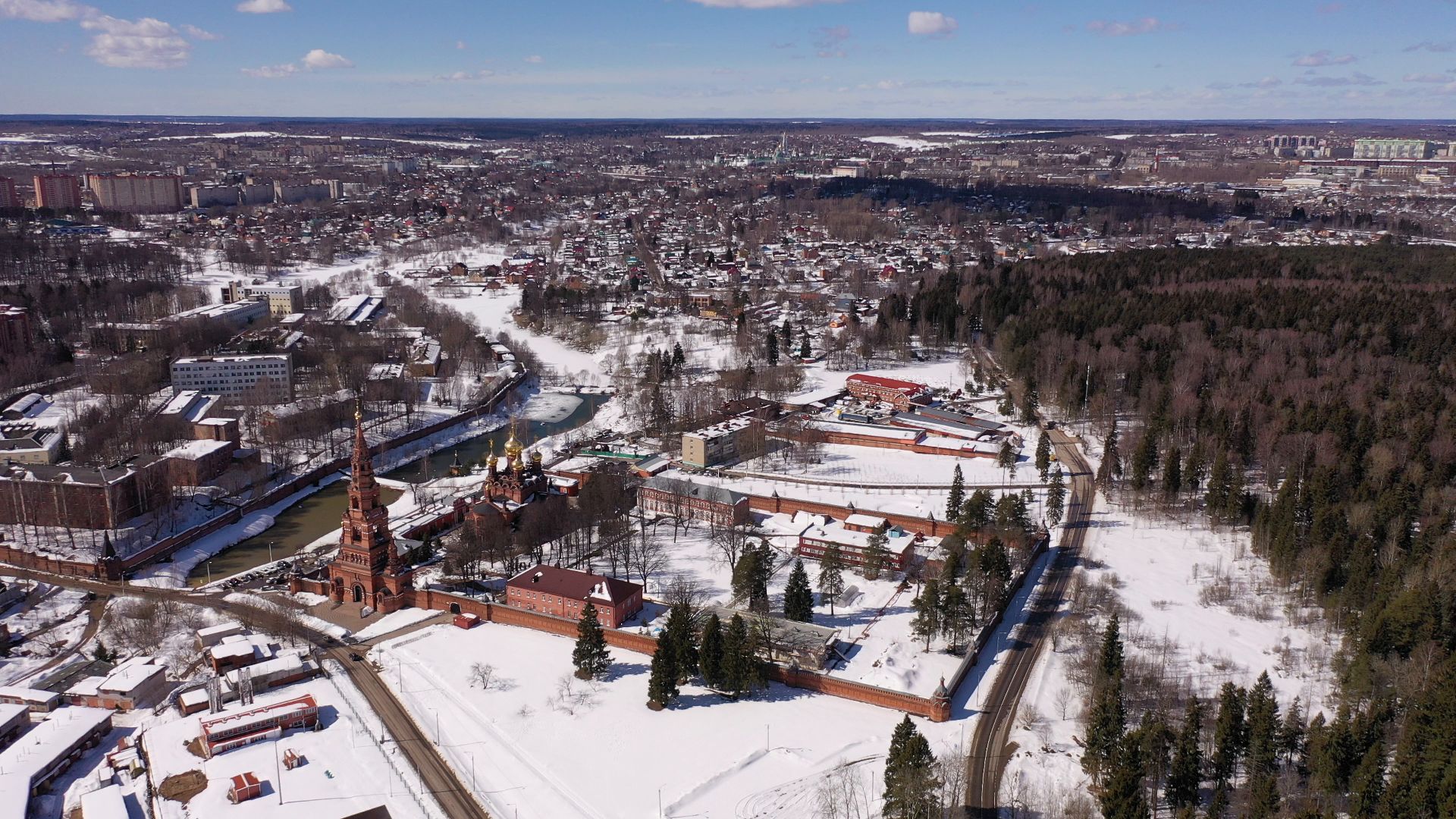 видео с коптера, сергиев посад, города, культура,