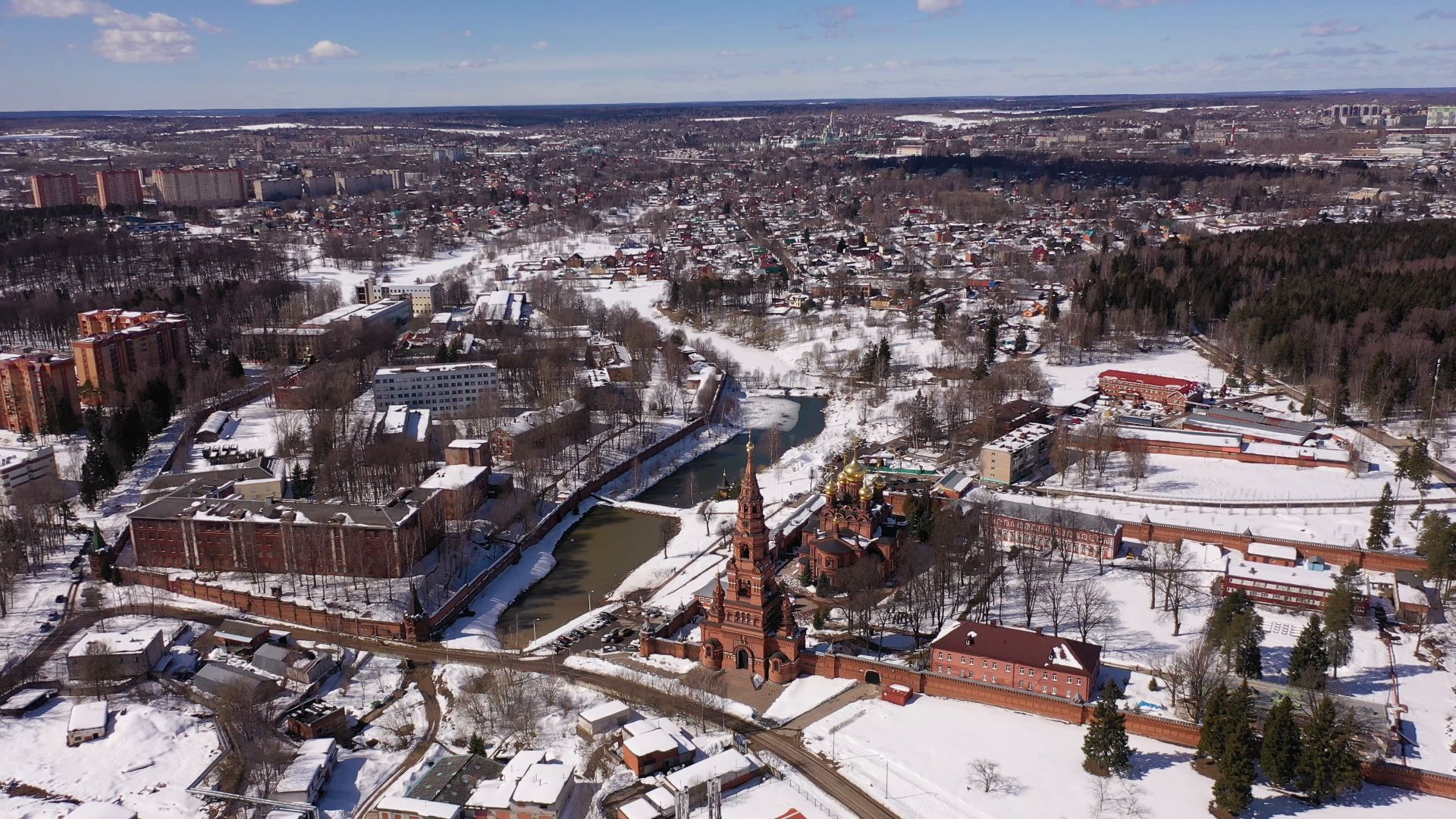 видео с коптера, сергиев посад, города, культура,