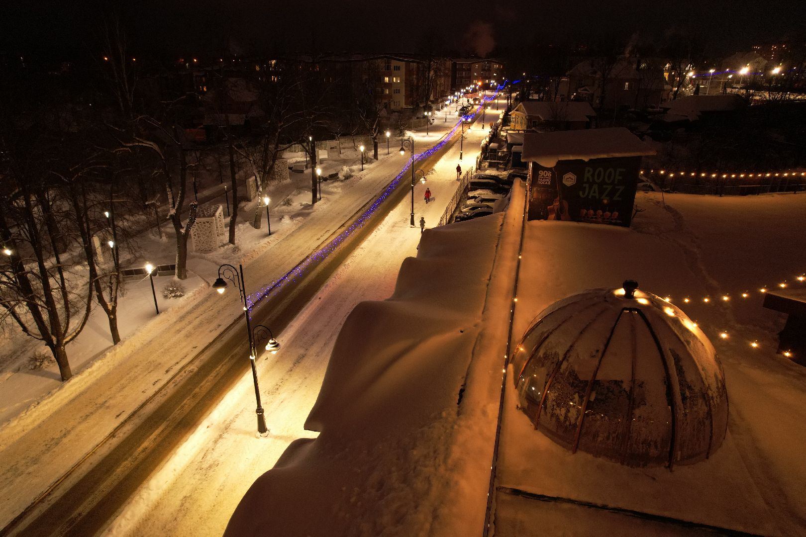 видео с коптера, сергиев посад, зима в подмосковье, благоустройство,