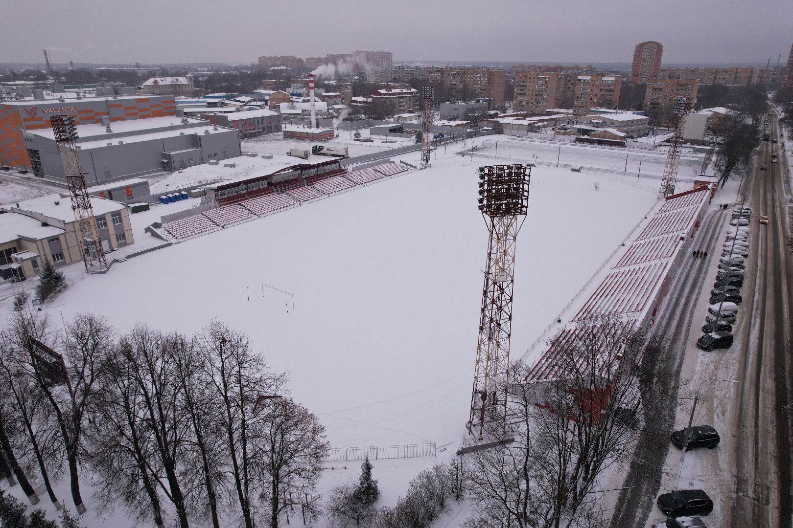 видео с коптера, щёлково, строительство, спорт,