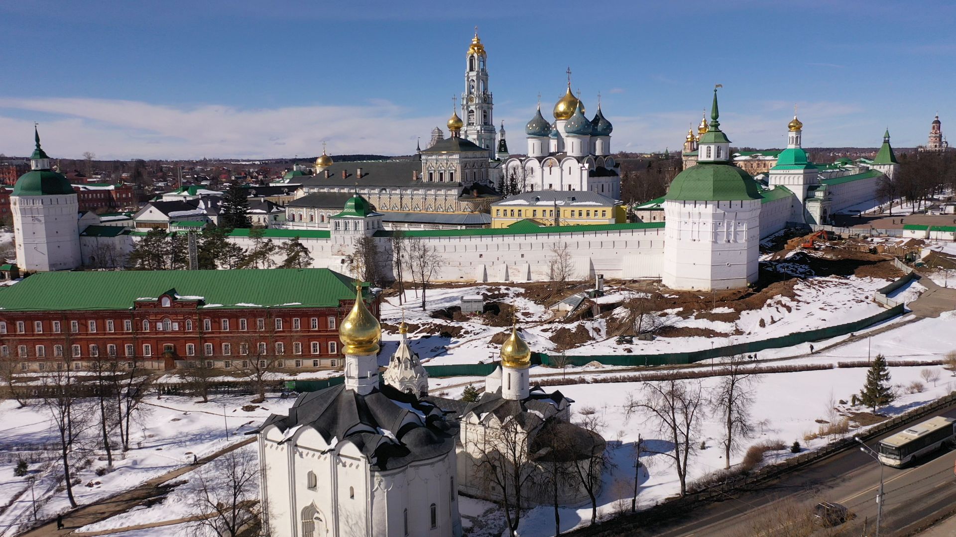 видео с коптера, архитектура, сергиев посад,