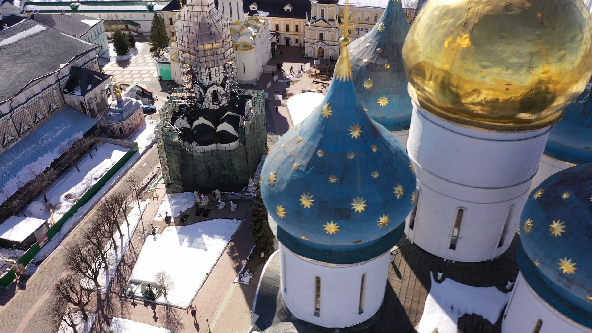 видео с коптера, архитектура, сергиев посад,