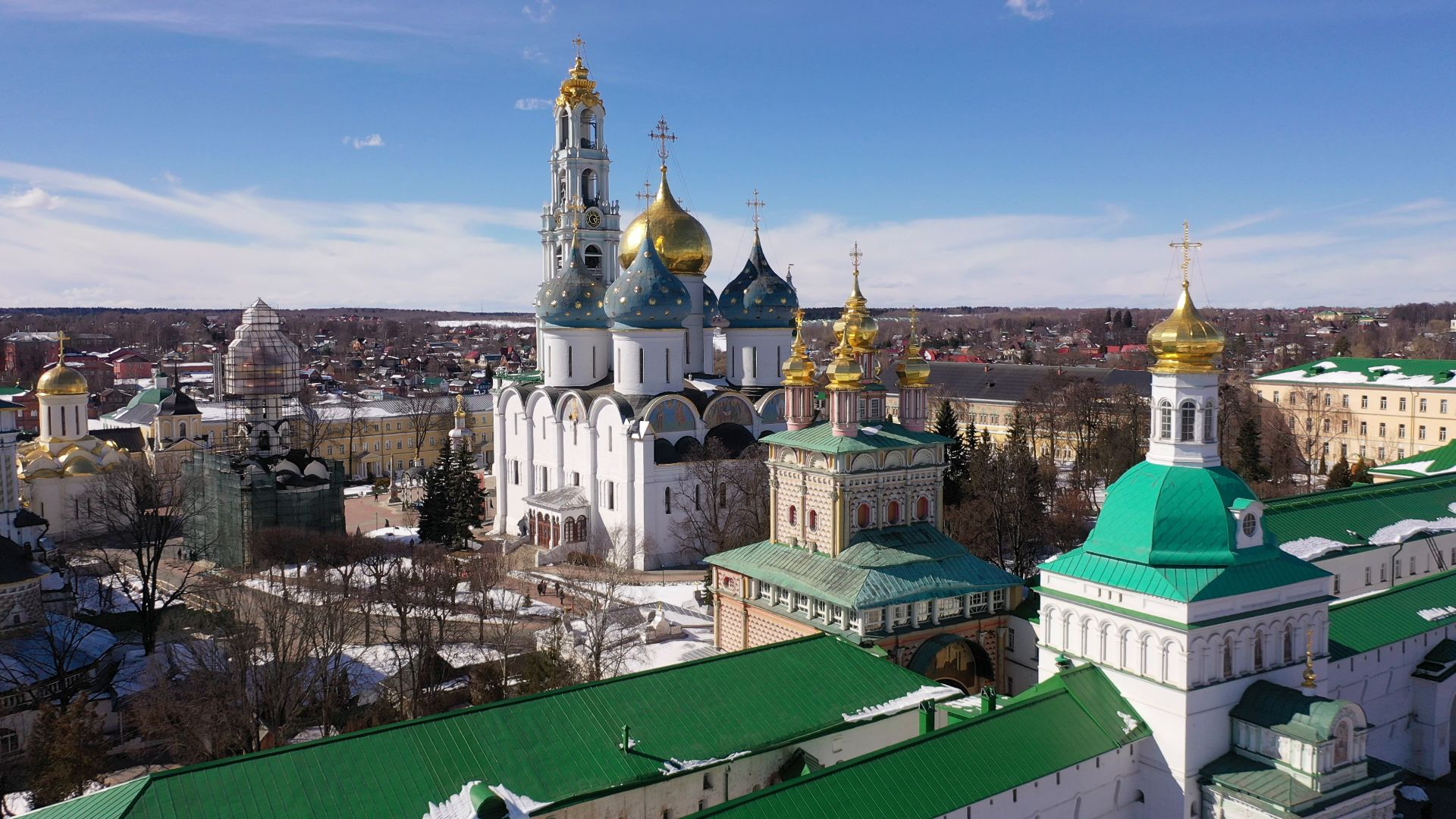 видео с коптера, архитектура, сергиев посад,