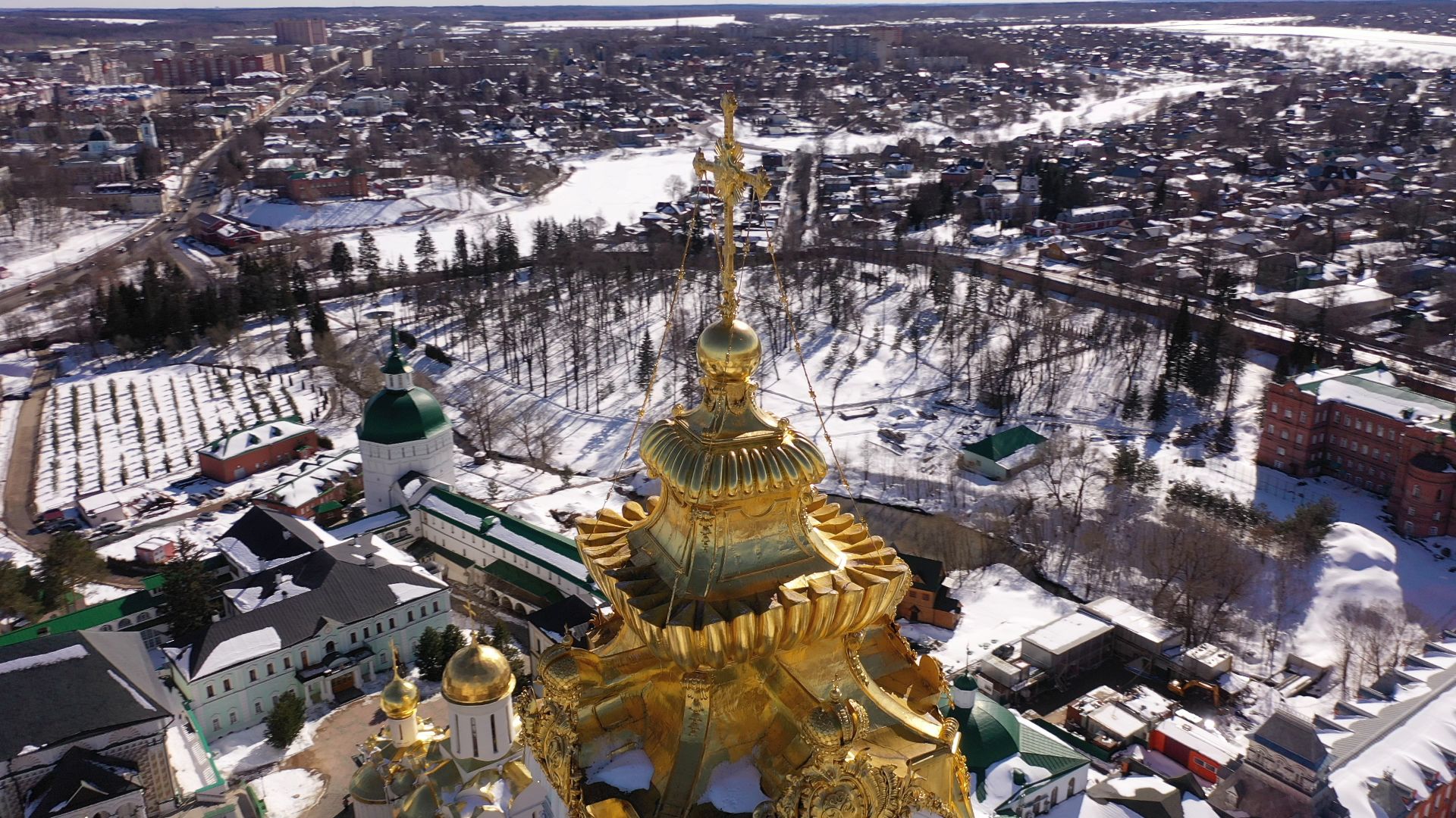 видео с коптера, архитектура, сергиев посад,