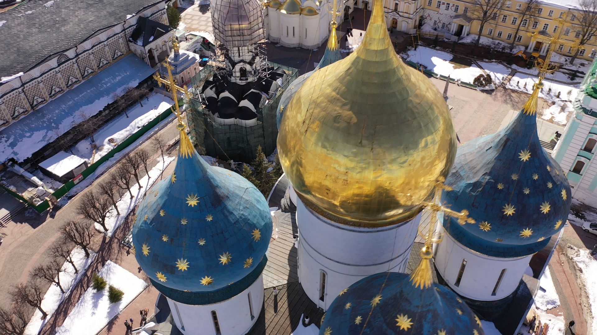 видео с коптера, архитектура, сергиев посад,