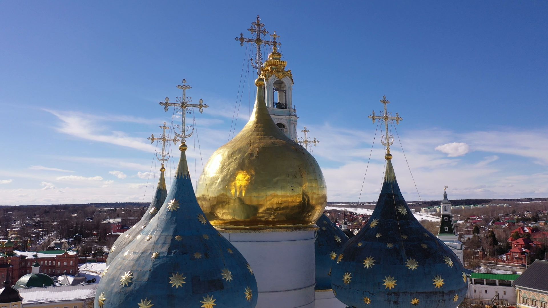 видео с коптера, архитектура, сергиев посад,