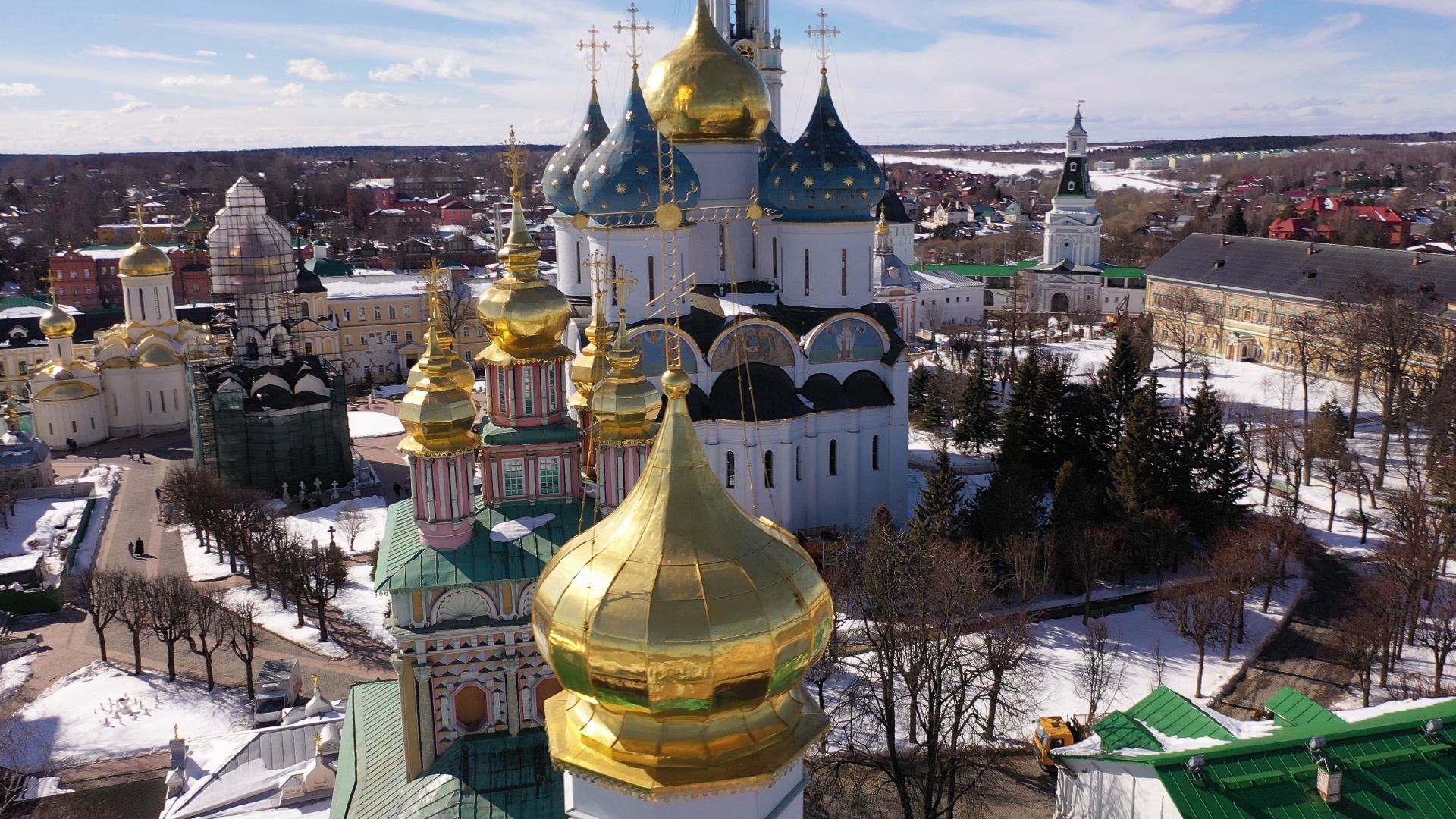 видео с коптера, архитектура, сергиев посад,