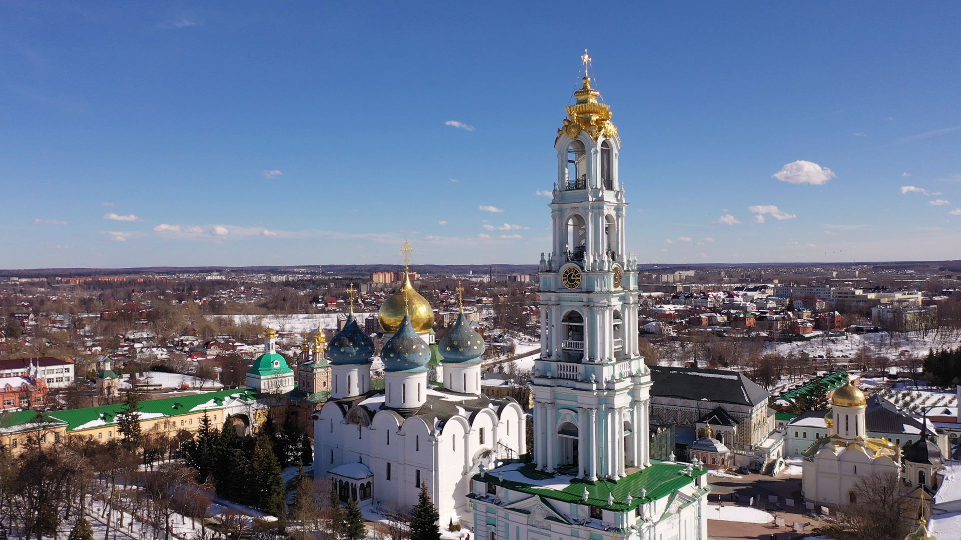 видео с коптера, архитектура, сергиев посад,