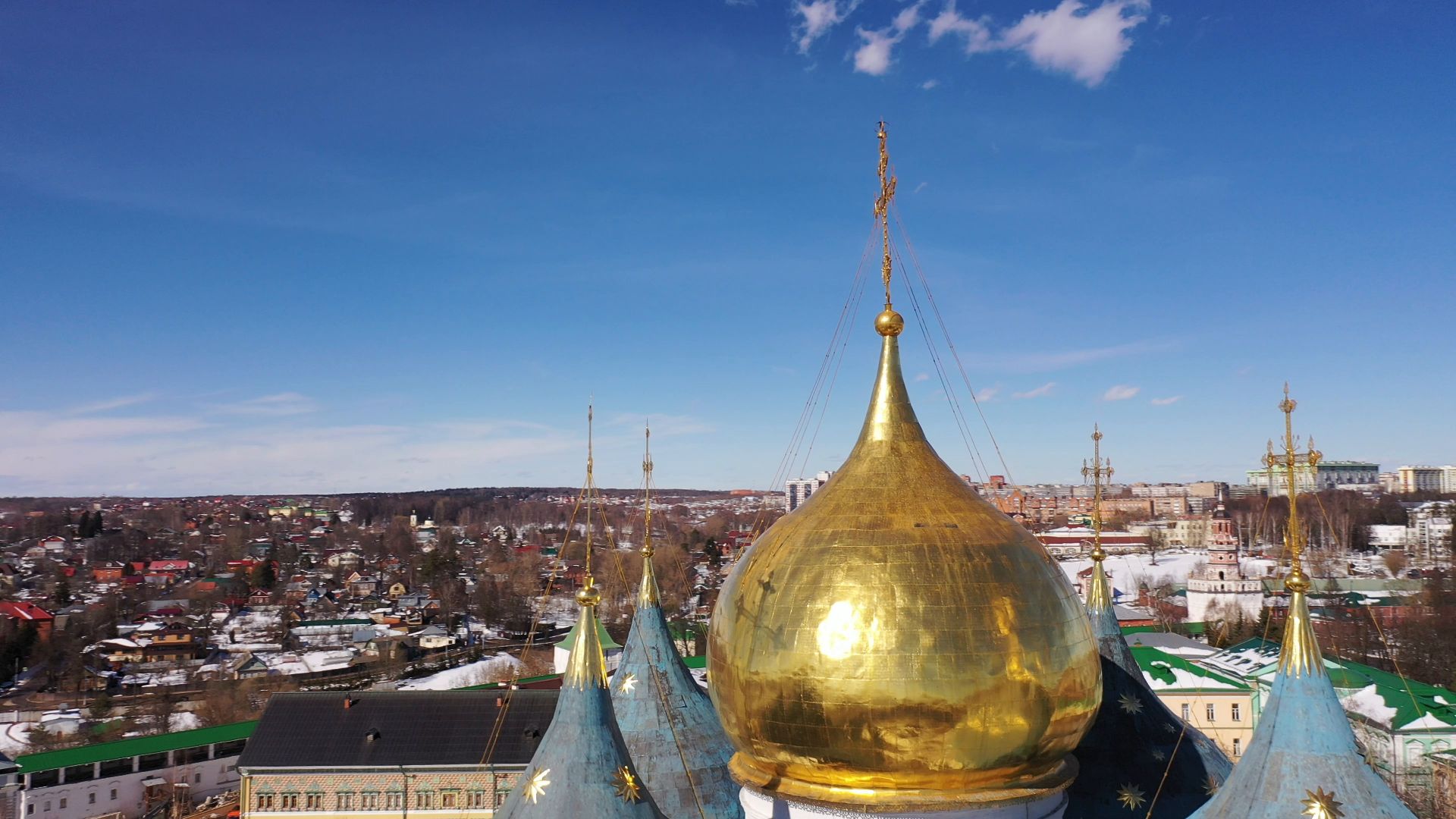 видео с коптера, архитектура, сергиев посад,