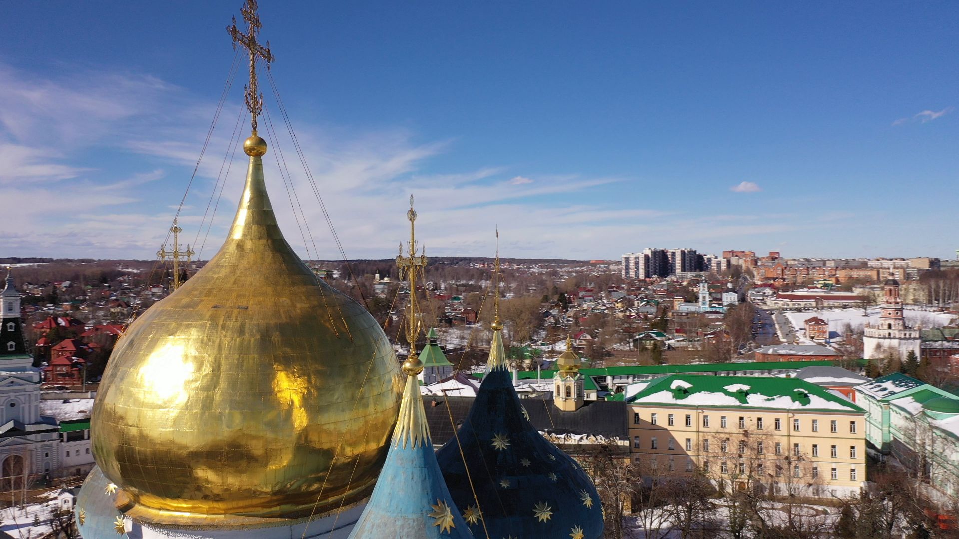 видео с коптера, архитектура, сергиев посад,