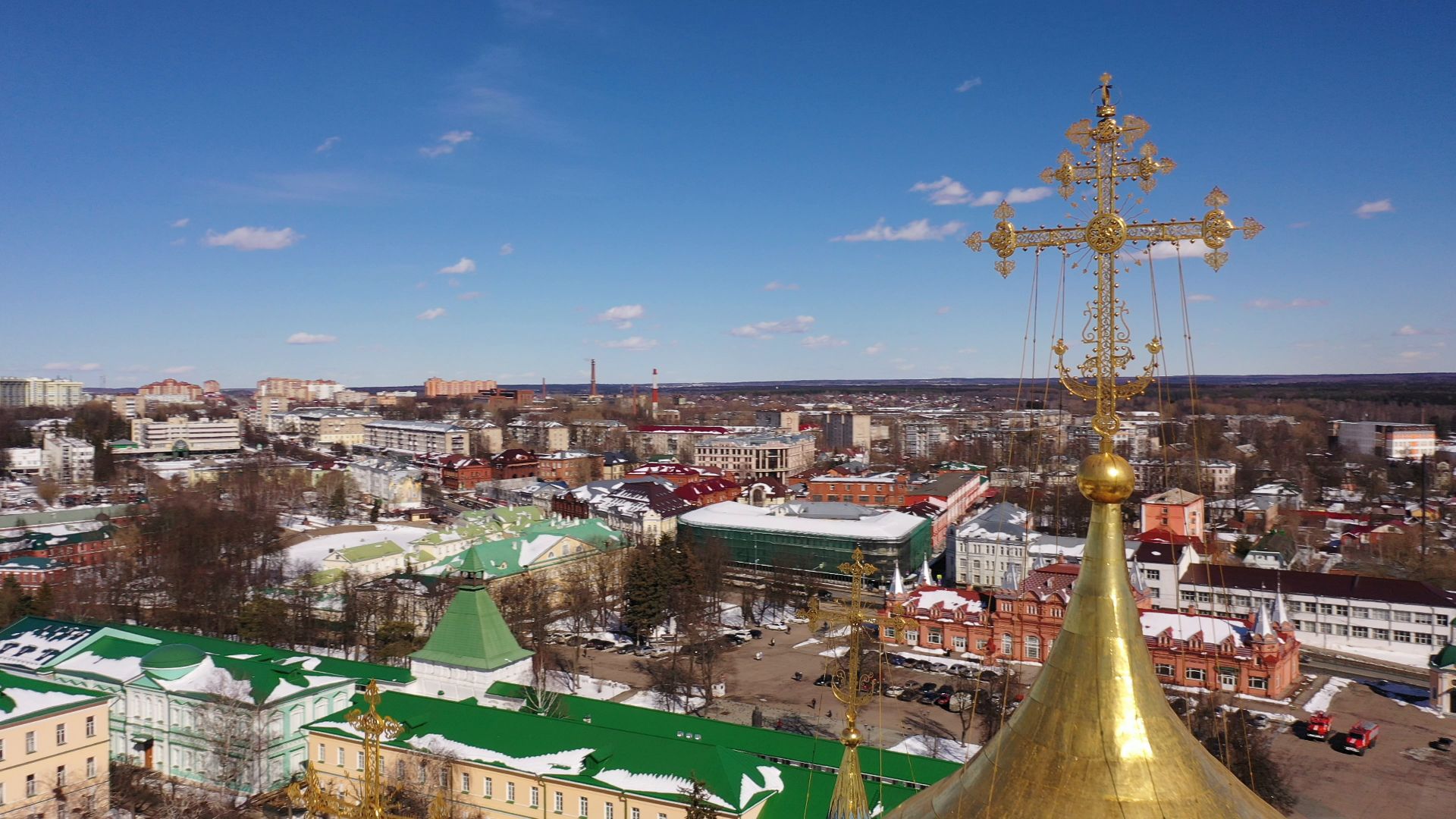 видео с коптера, архитектура, сергиев посад,