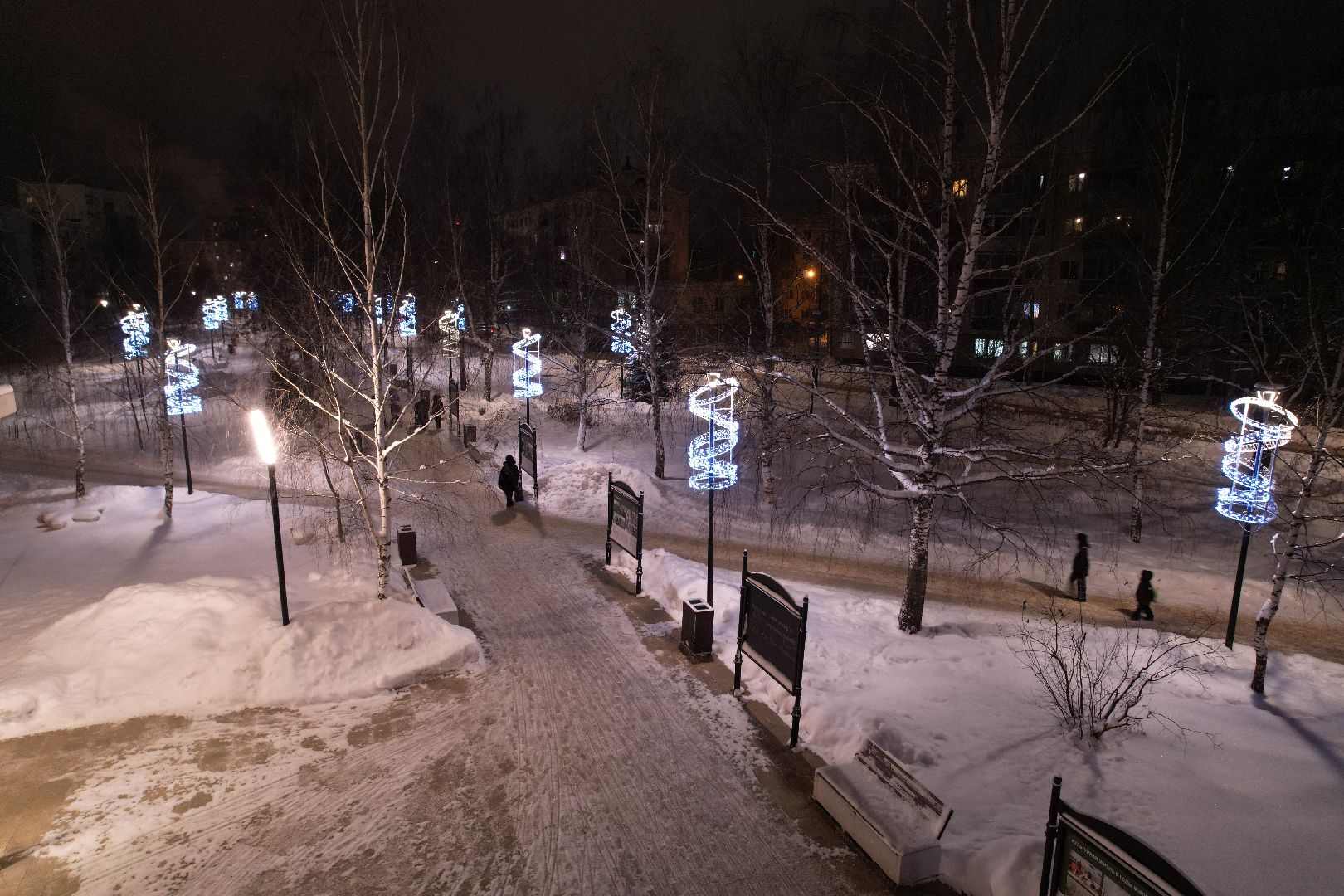 видео с коптера, сергиев посад, благоустройство, зима в подмосковье,